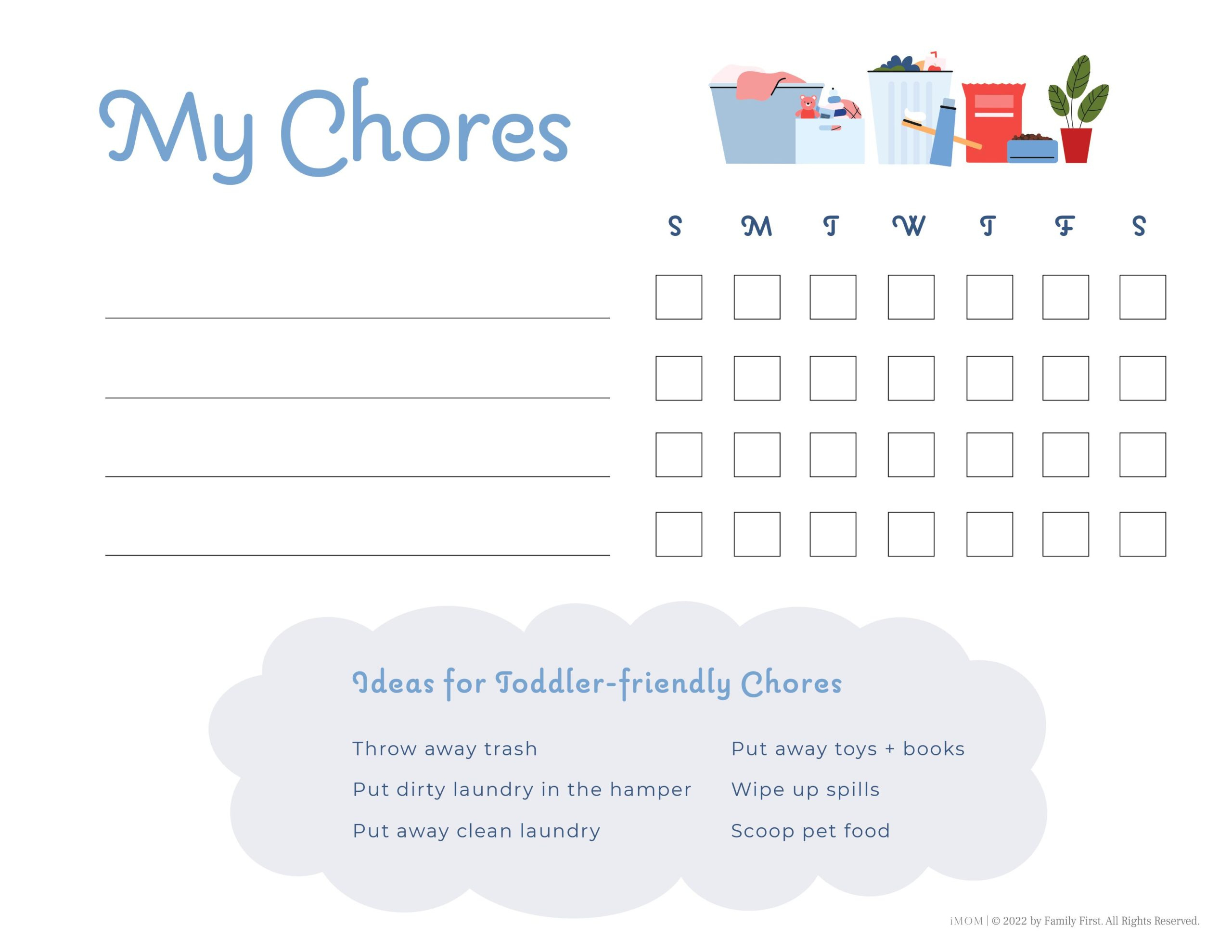 10 Free Printable Chore Charts - Imom in Chore List For Kids Printable