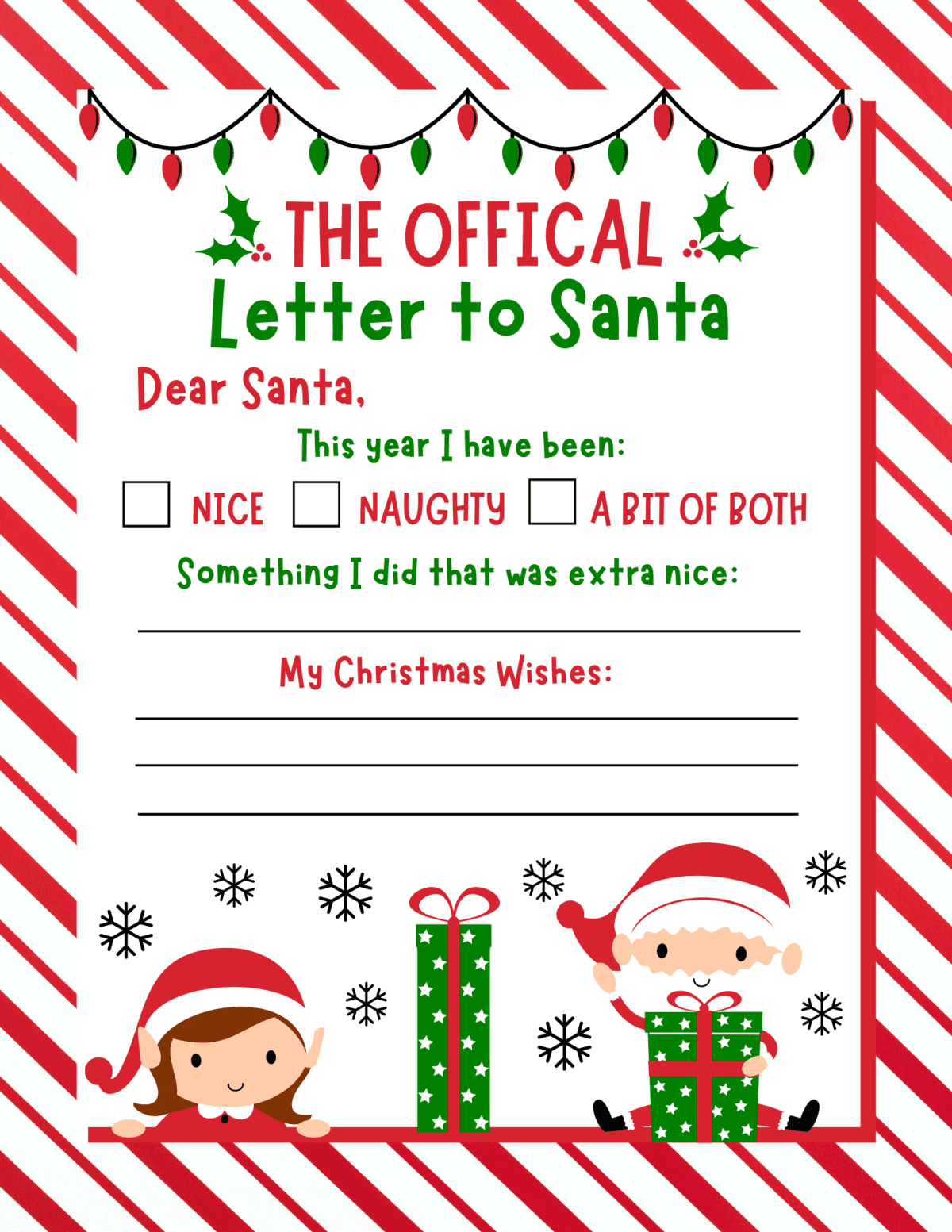 10 Free Printable Letters To Santa Templates - Prudent Penny Pincher in Free Printable Letters For Santa