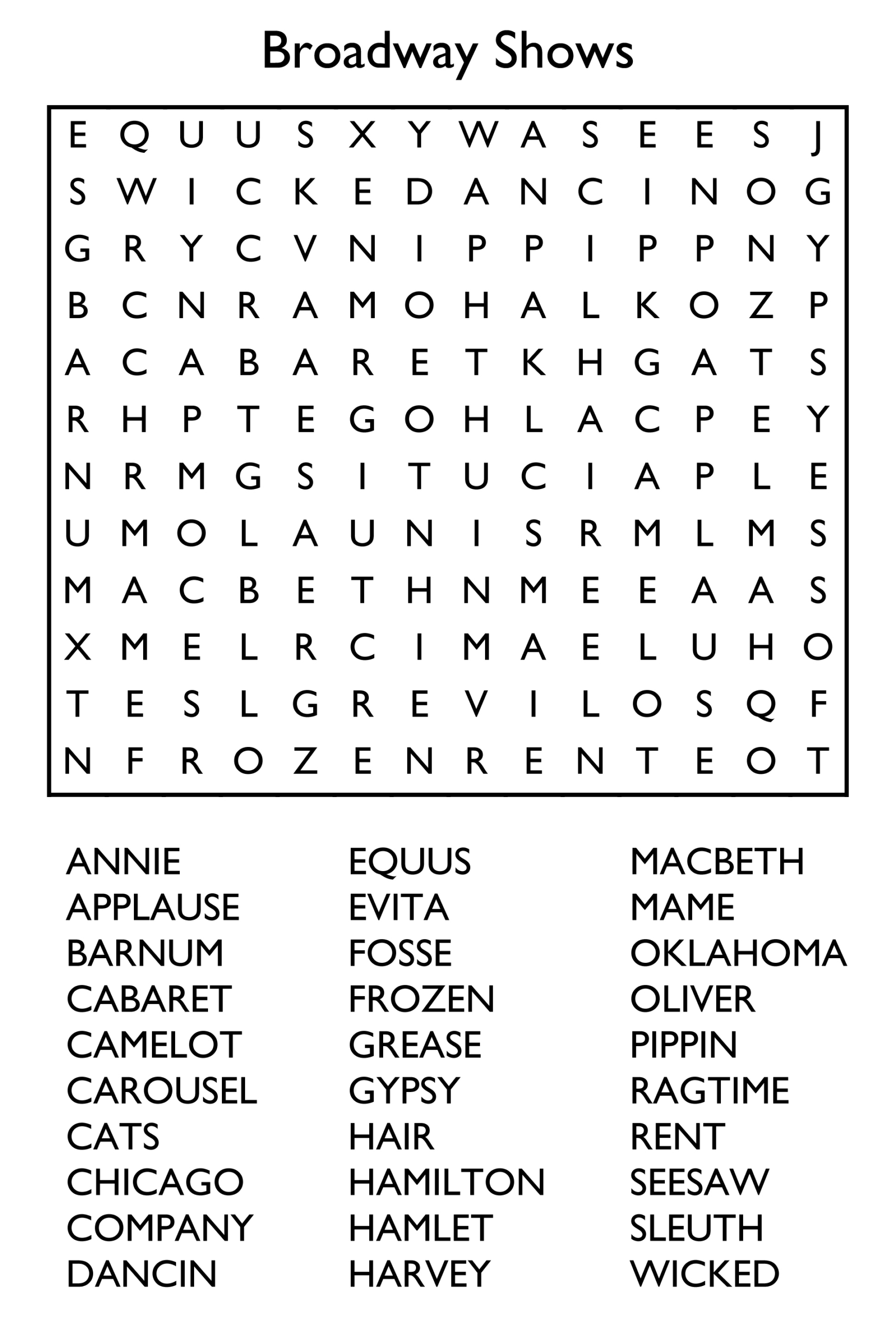 10 Free Printable Word Search Puzzles throughout Free Printable Large Print Word Search Puzzles