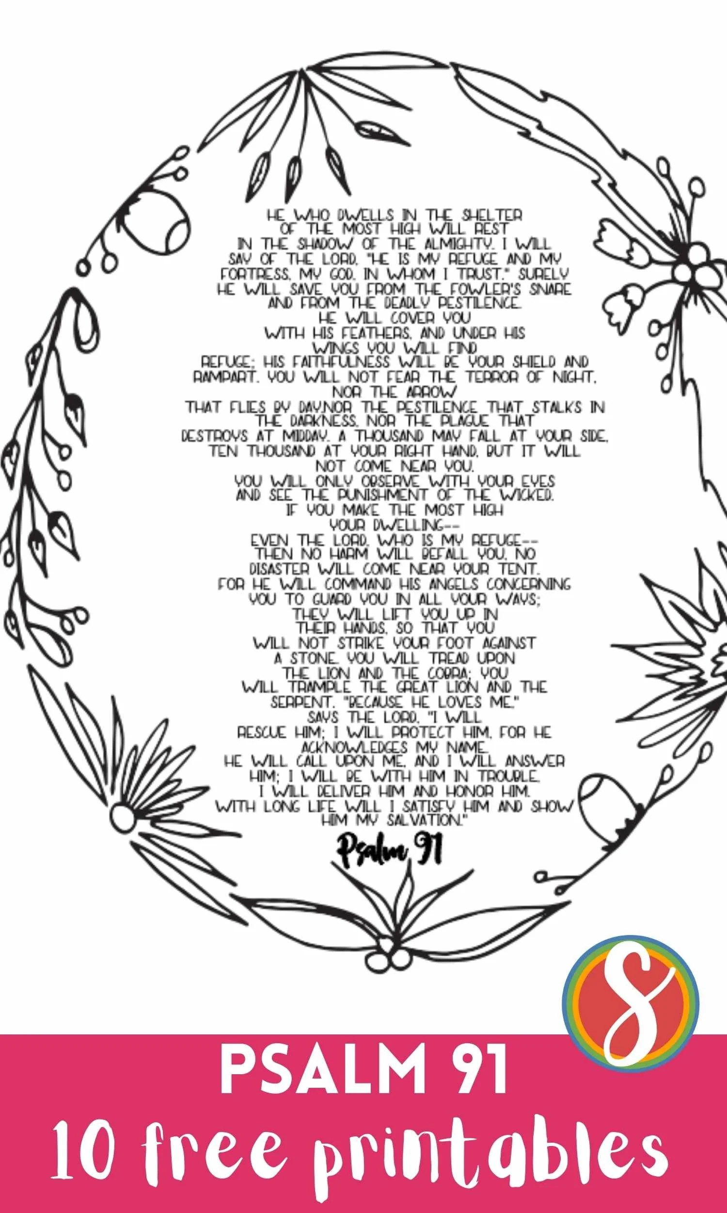 10 Free Psalm 91 Coloring Pages — Stevie Doodles throughout Free Printable Psalm 91 Printable