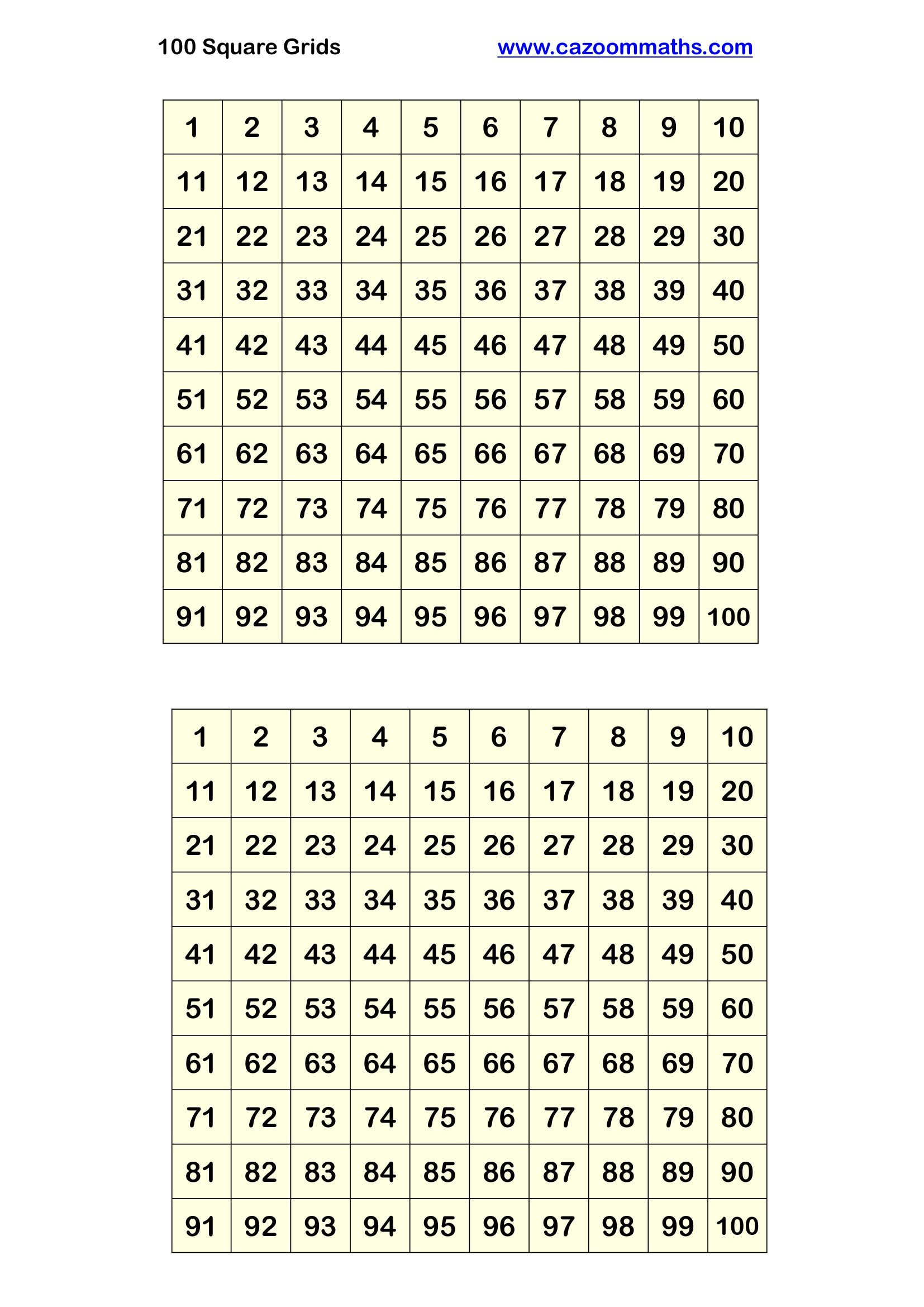 100 Square Grids (2 Per Page) | Free Teaching Resources with regard to Free 100 Square Grid Printable