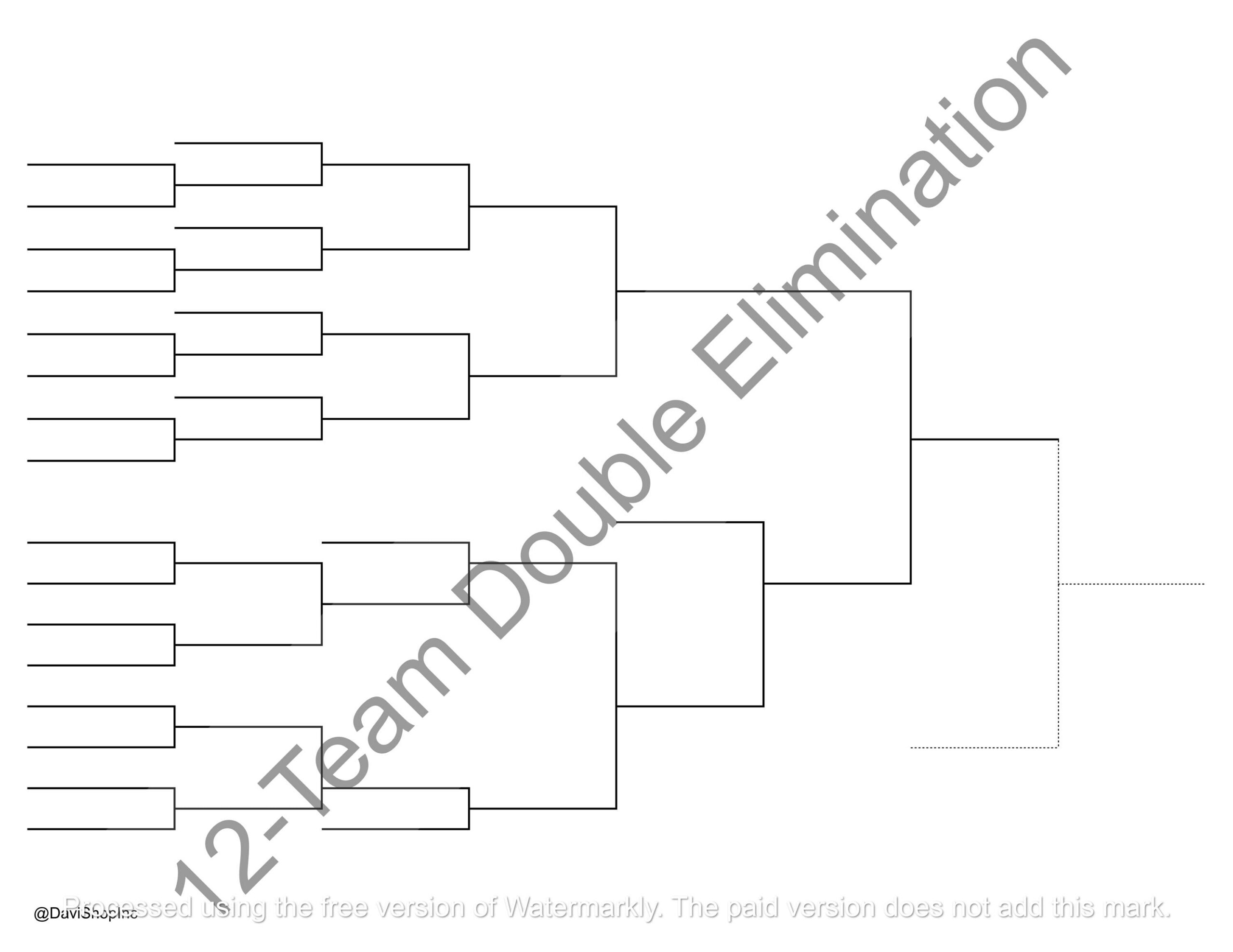 12-Team Single And Double Elimination Playoff Brackets | Pdf Jpg pertaining to 12 Team Double Elimination Bracket Printable