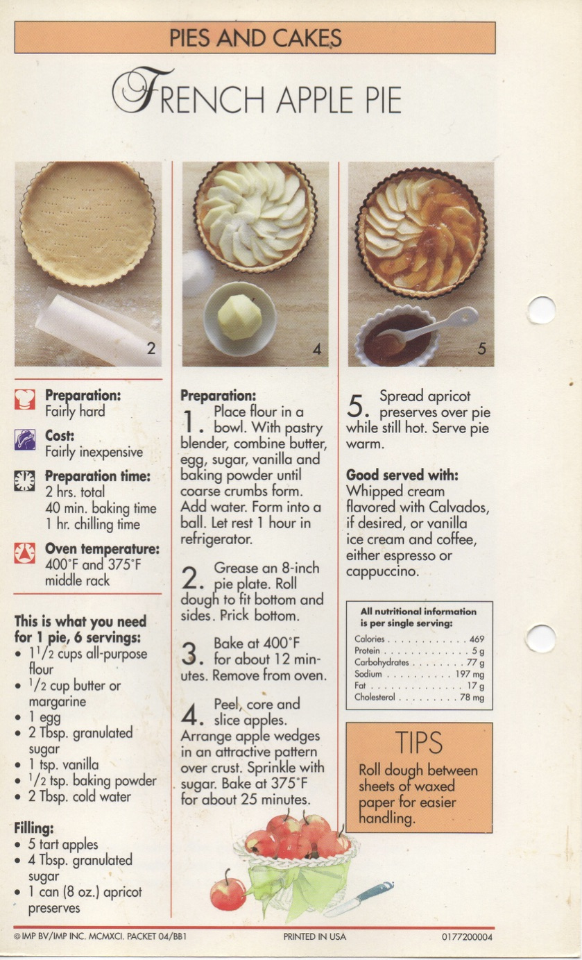 16-8: French Apple Pie – Simply Delicious: The Cookbook Project with Step By Step Printable Step By Step Apple Pie Recipe