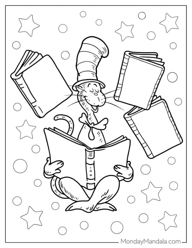 20 Cat In The Hat Coloring Pages (Free Pdf Printables pertaining to The Cat in the Hat Free Printables