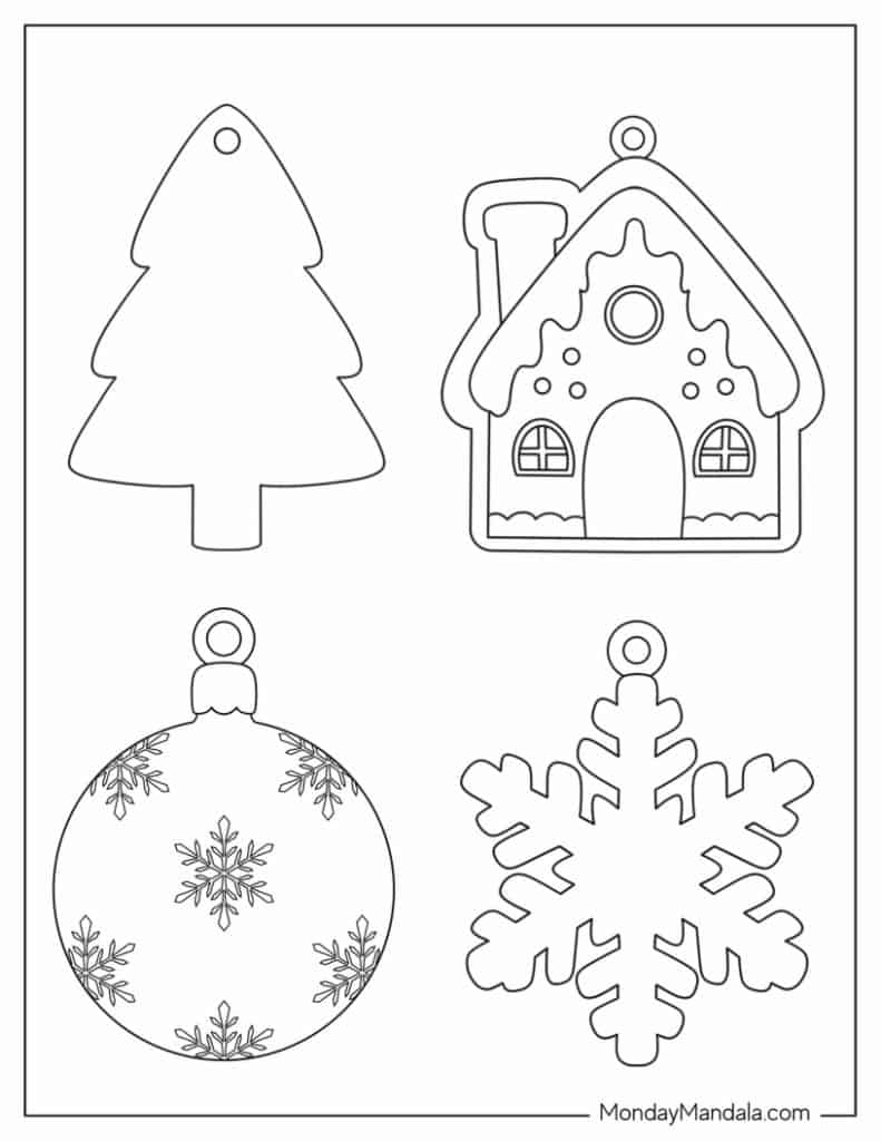 200 Printable Christmas Ornaments (Free Templates) for Christmas Ornament Stencil Free Printable