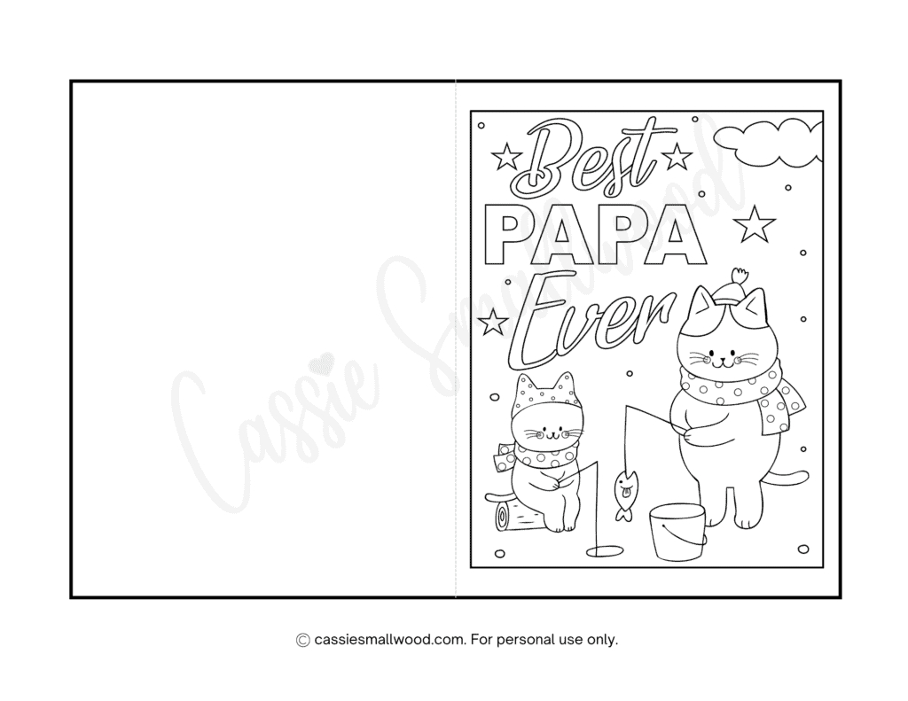 21 Cute Free Printable Father'S Day Cards To Color - Cassie Smallwood inside Free Printable Birthday Cards For Papa