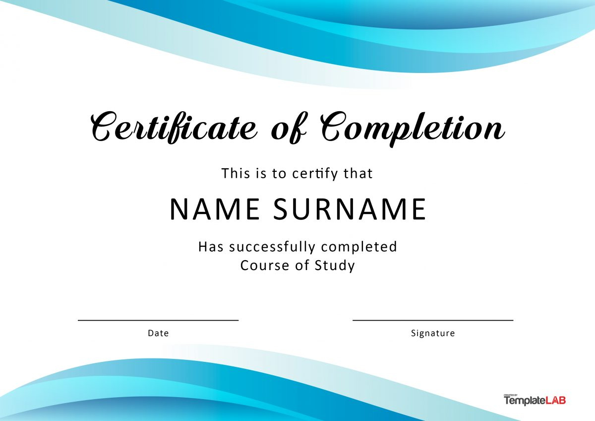 23 Free Certificate Of Completion Templates [Word, Powerpoint] intended for Free Printable Certificates Of Completion