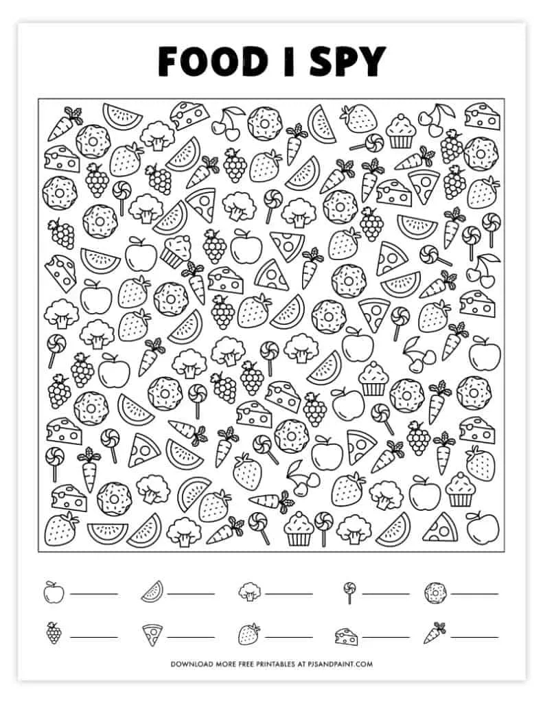 28 Free Printable I Spy Games - Pjs And Paint with regard to Free Printable I Spy Games