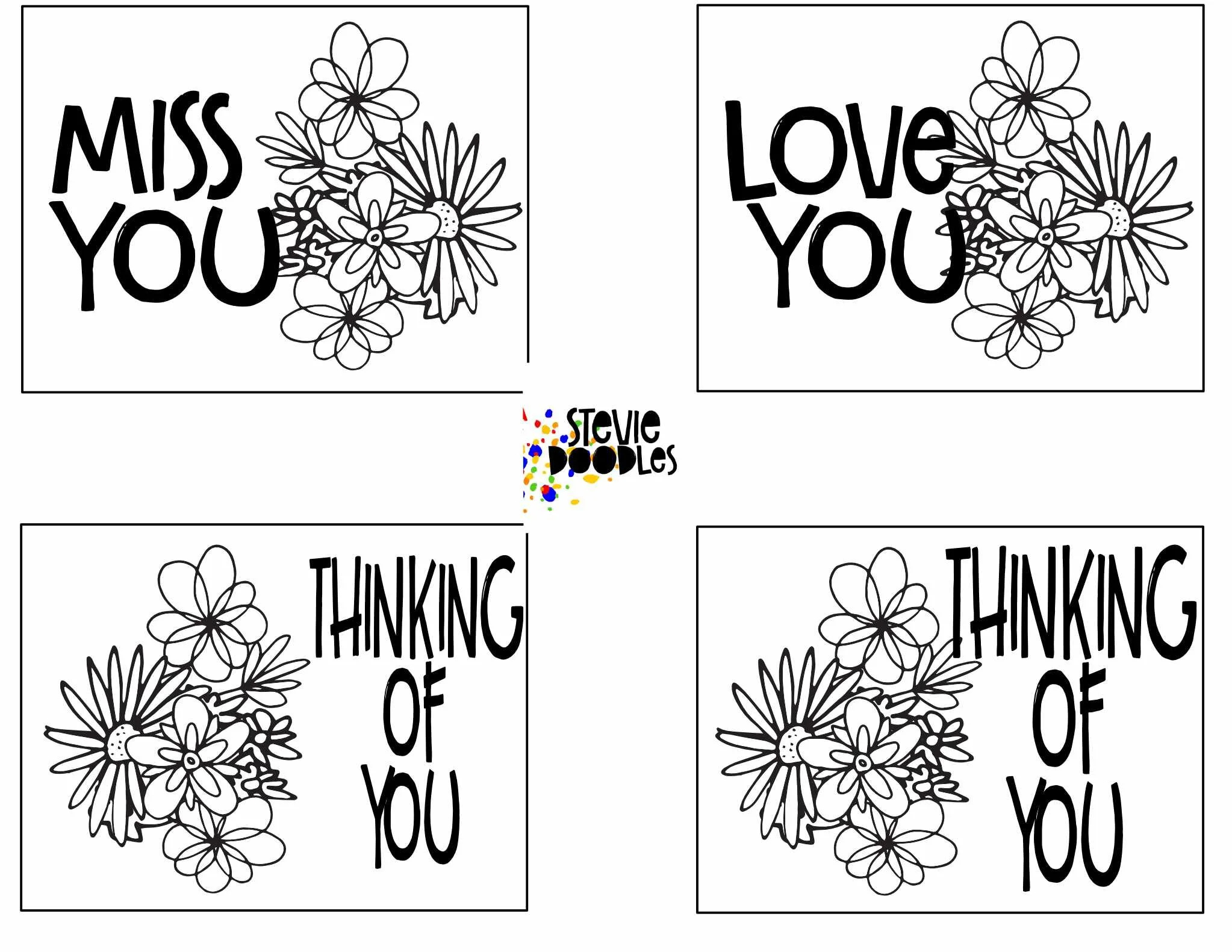 28 Free &amp;quot;Thinking Of You&amp;quot; Cards To Color — Stevie Doodles inside Free Printable Thinking of You Cards