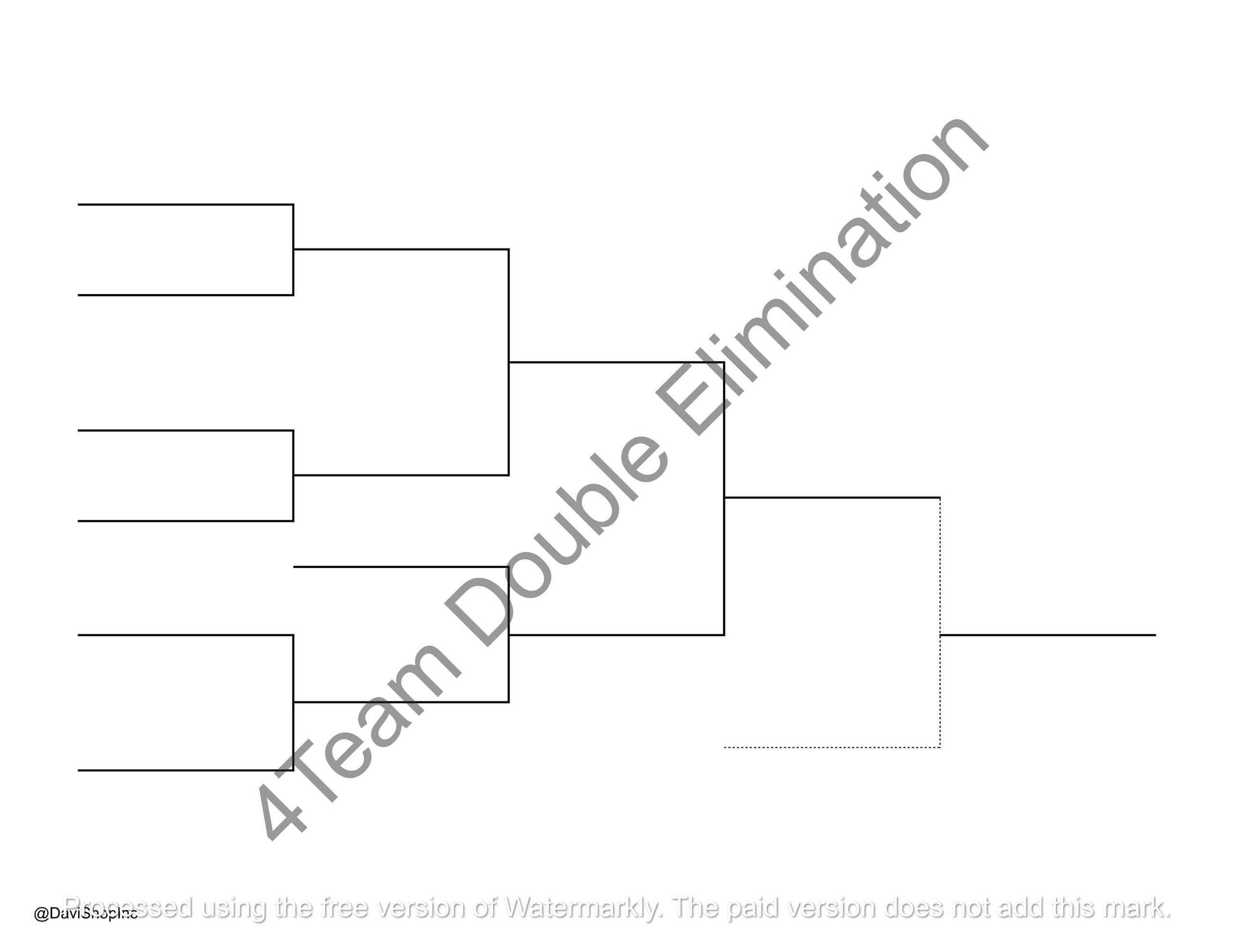 4-Team Single And Double Elimination Playoff Brackets | Pdf Jpg intended for 4 Team Double Elimination Bracket Printable