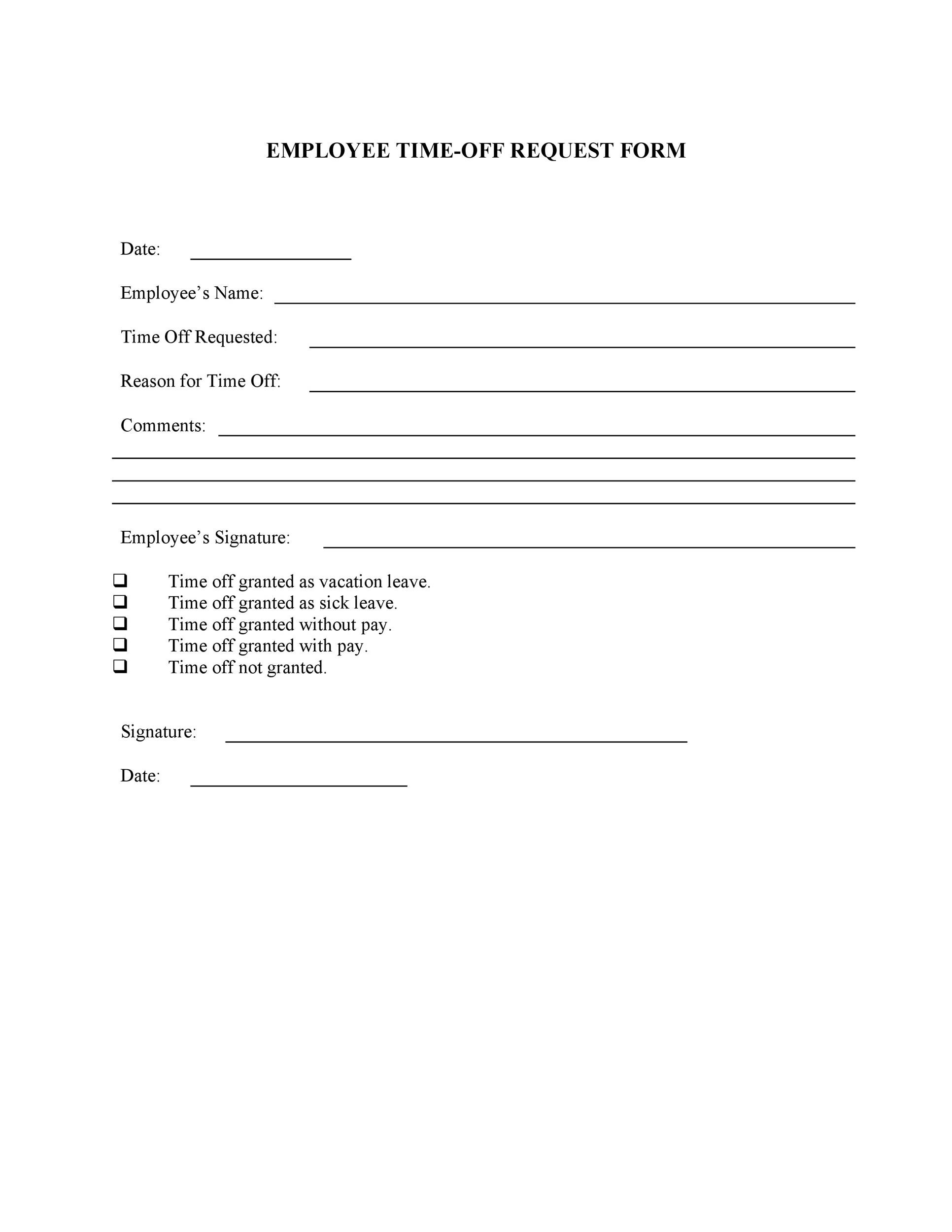 40+ Effective Time Off Request Forms & Templates ᐅ Templatelab inside Printable Time Off Request Form
