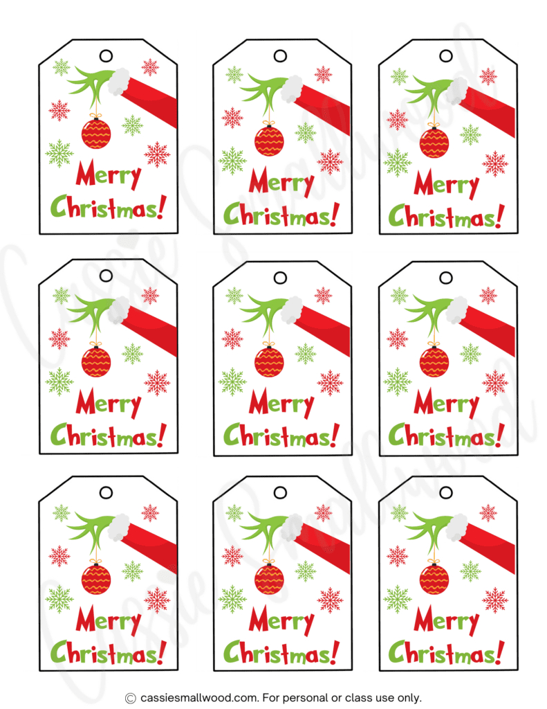 400+ Cutest Printable Christmas Tags (Free Pdf) - Cassie Smallwood regarding Free Printable Gift Tags Christmas
