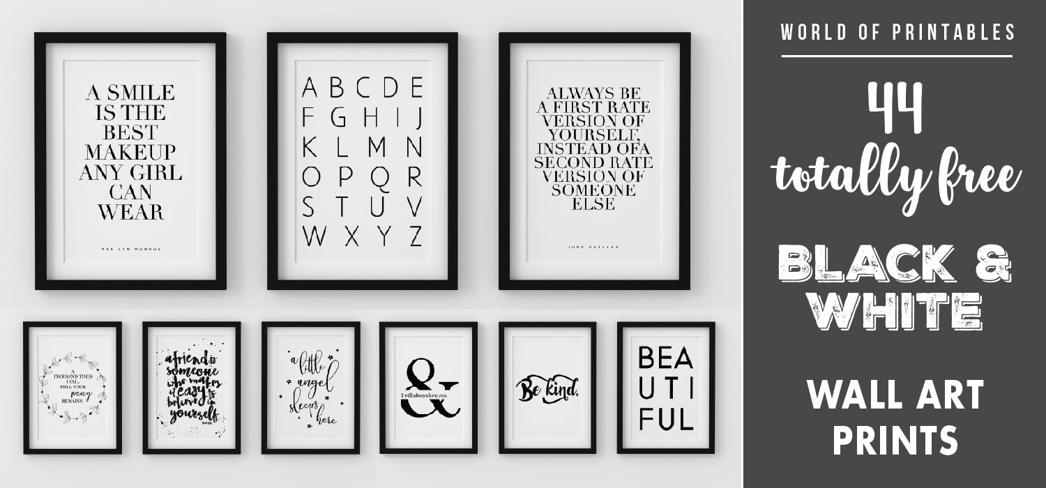 44 Free Modern Black And White Wall Art Printables - World Of intended for Black And White Wall Art Printable