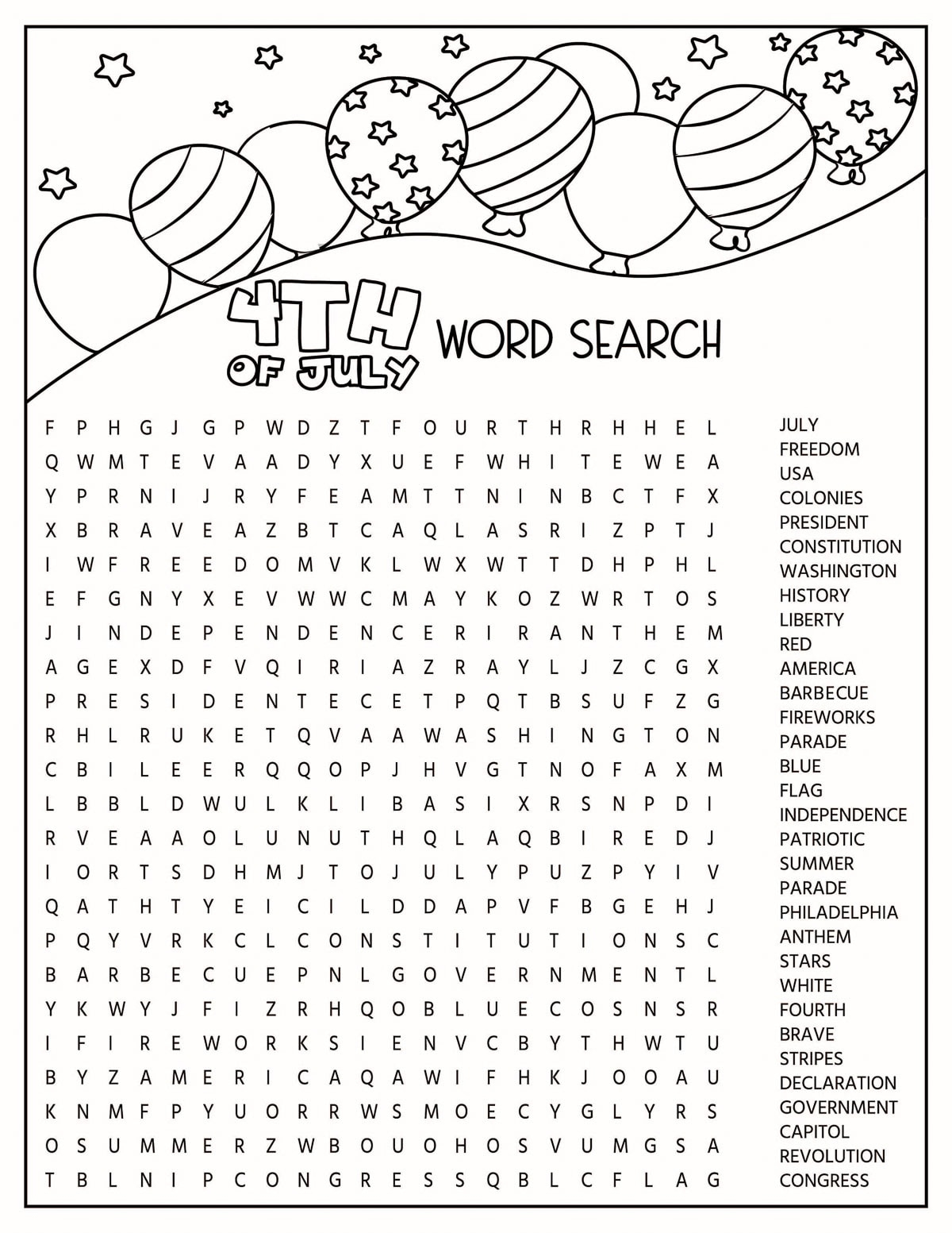 4Th Of July Activities Printable - Kids Activity Zone pertaining to 4th of July Printable Activities