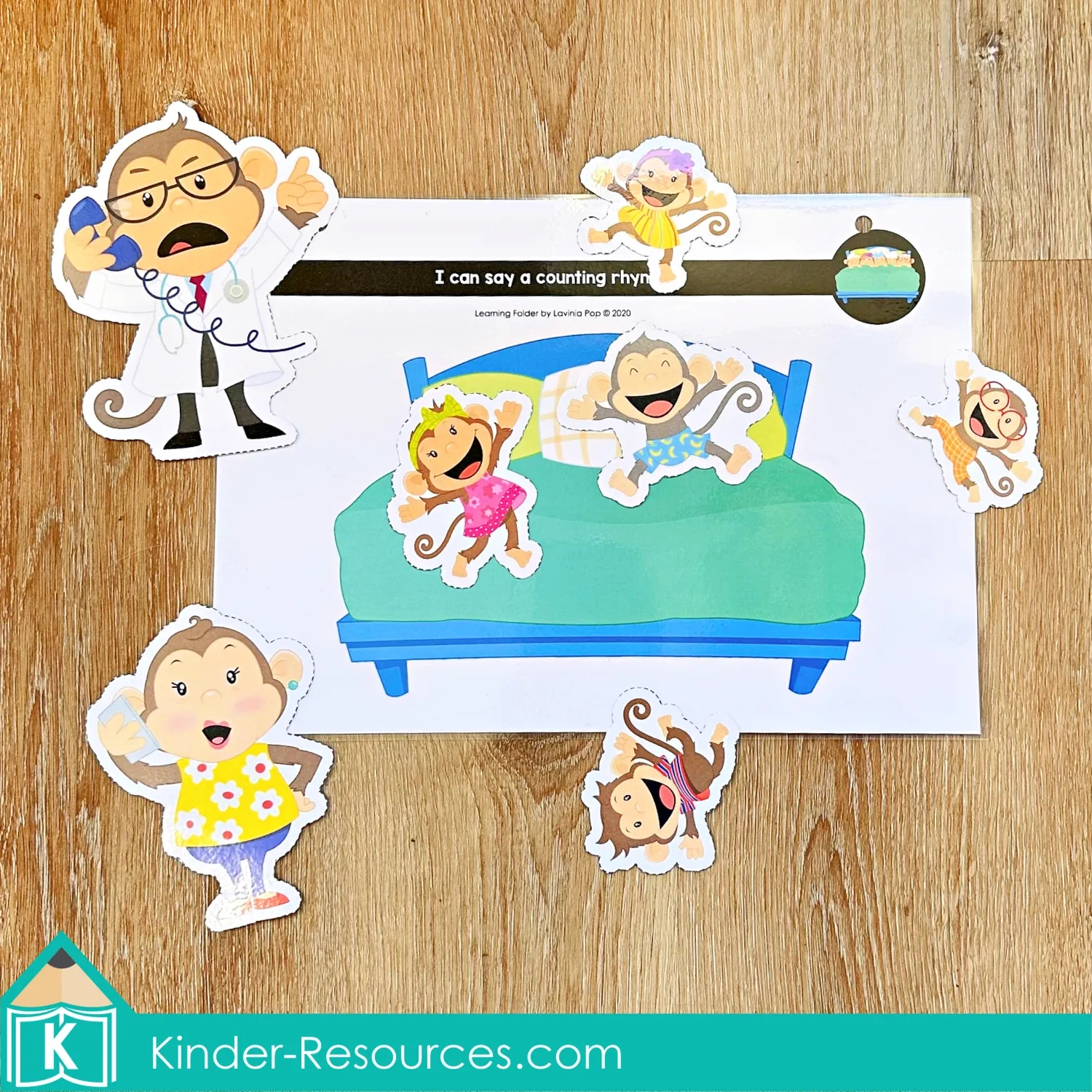 5 Little Monkeys Jumping On The Bed Number Rhyme with Five Little Monkeys Jumping on the Bed Printable