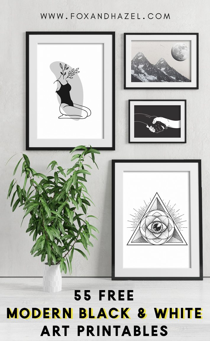 55 More Free Black And White Art Printables | Fox + Hazel regarding Black And White Wall Art Printable
