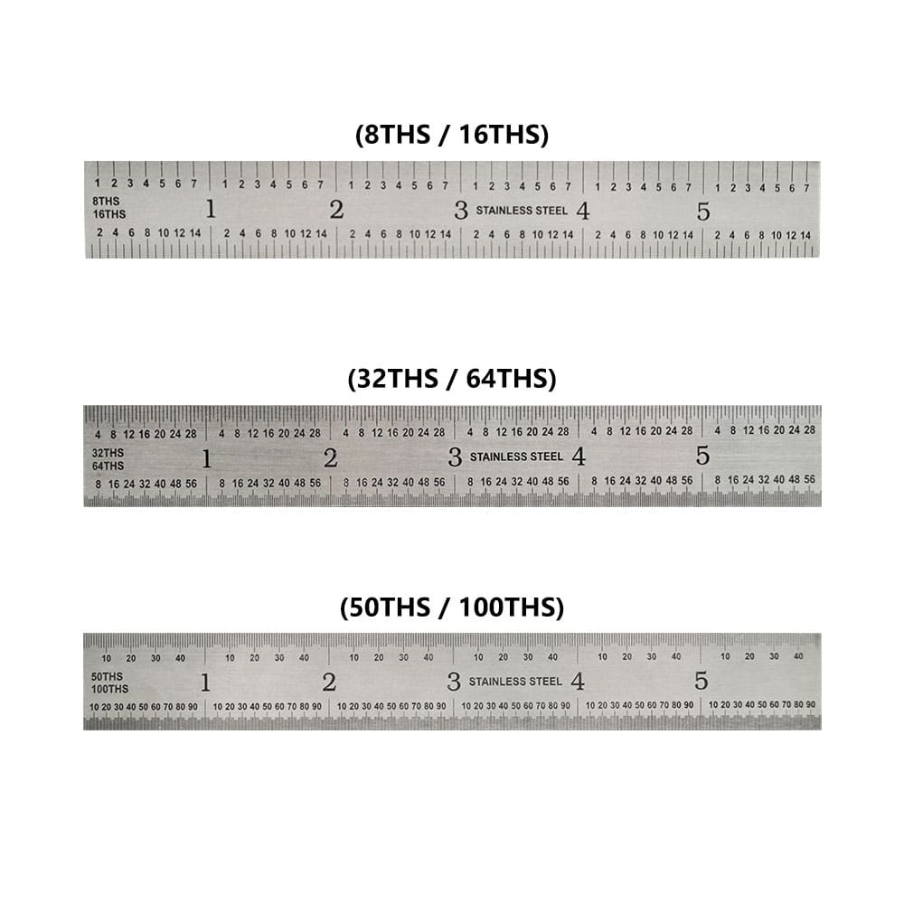 6-Inch Precision 4R Rigid Stainless-Steel Ruler - (1/8 Inch, 1/16 within 1 64 Inch Ruler Printable