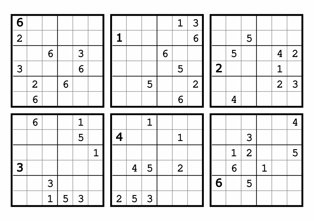 6 X 6 Sudoku - 7 Free Pdf Printables | Printablee - Worksheets Library within Sudoku 6 Per Page Printable