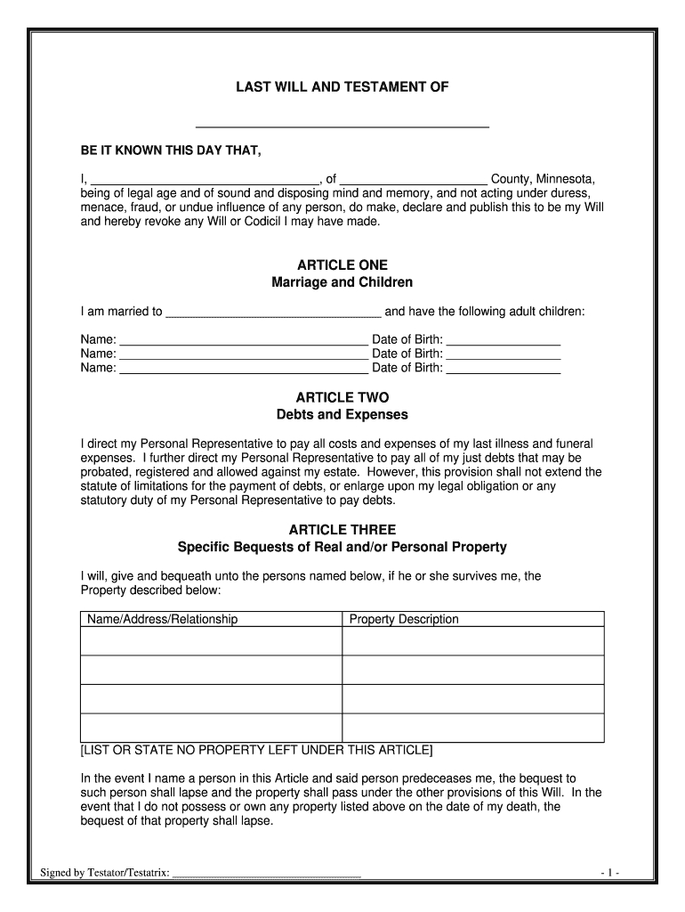 Aarp Free Will Forms: Fill Out & Sign Online | Dochub with Blank Will Forms Free Printable