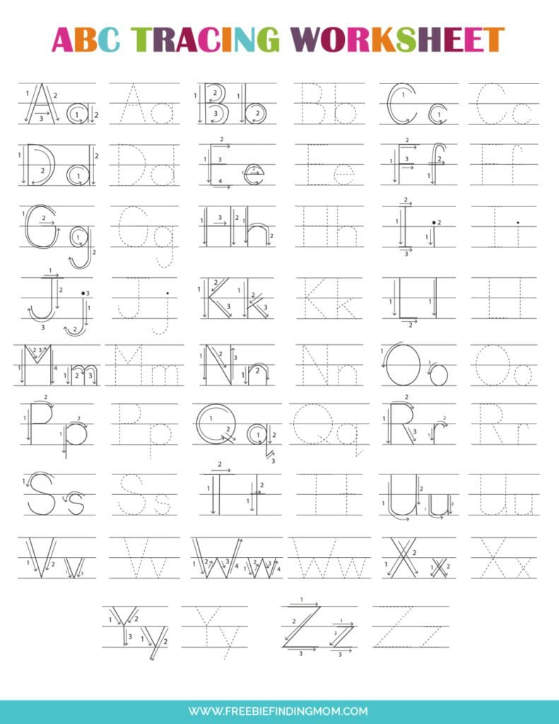 Abc Letters Printable Tracing Worksheets intended for Free Printable Abc Tracing Worksheets