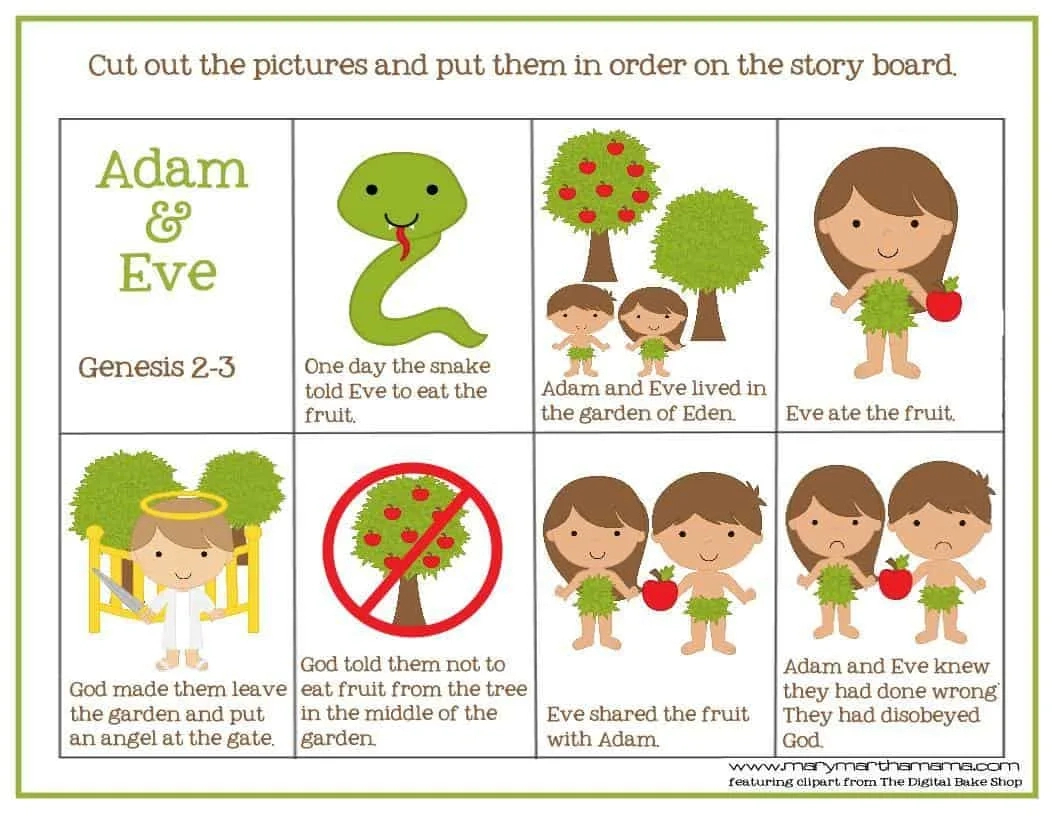Adam And Eve Story For Kids [Free Printable Activities] – Mary within Adam and Eve Free Printables