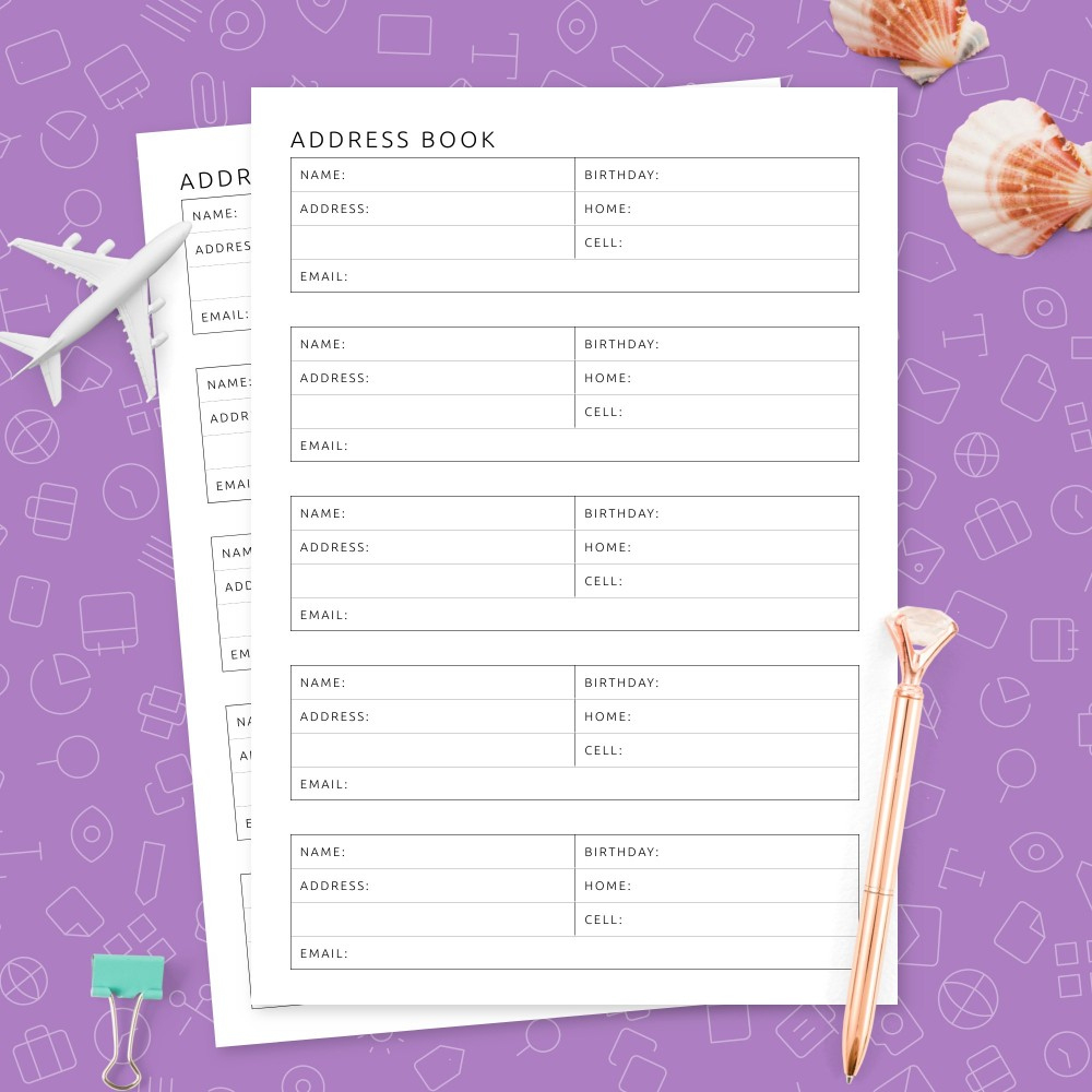 Address Book Template pertaining to Address Book Pages Printable Free