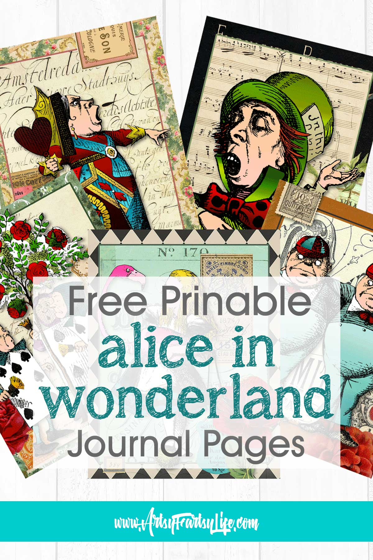 Alice In Wonderland Journal Pages - Free Printable · Artsy Fartsy Life within Free Alice And Wonderland Printables