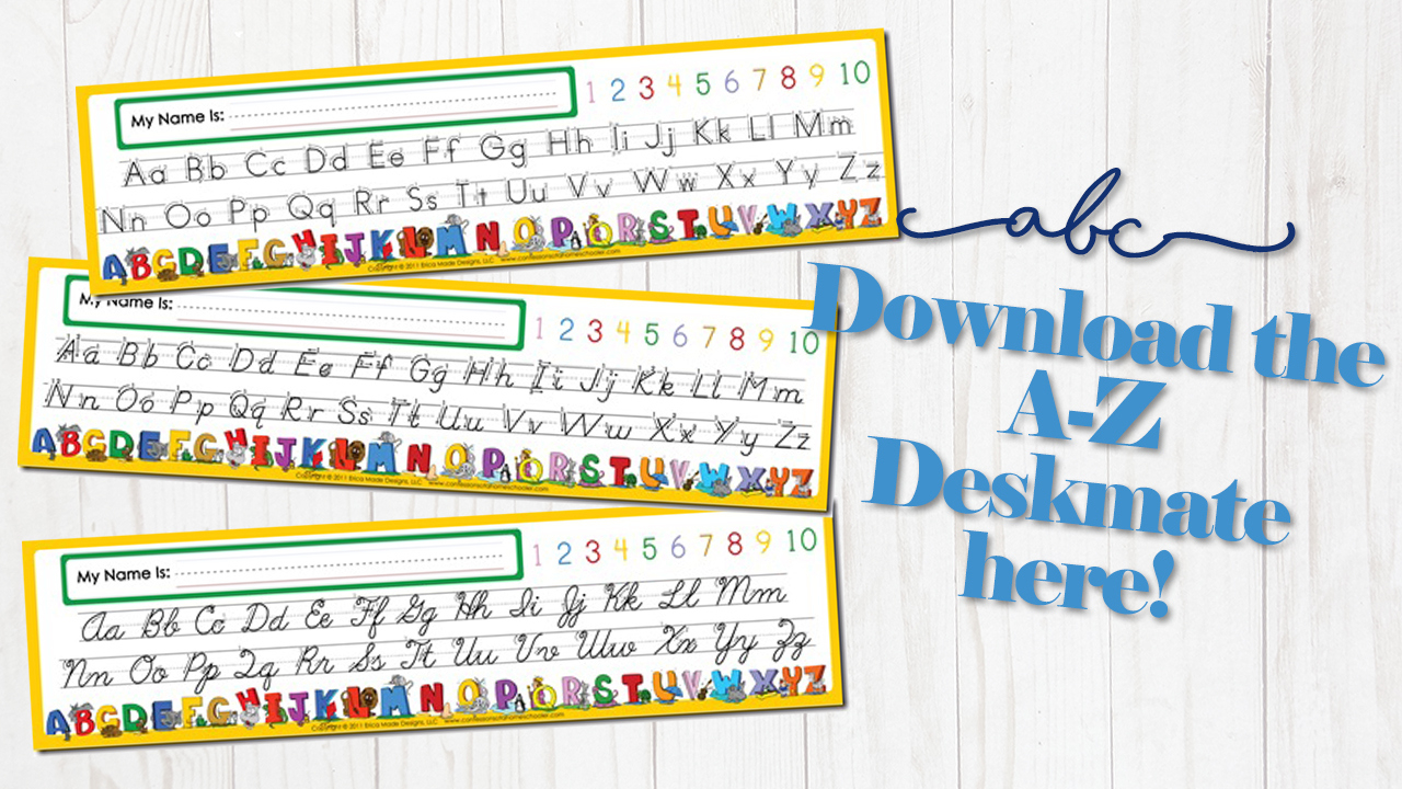 Alphabet Desk Mate - Confessions Of A Homeschooler in Free Printable Alphabet Strip For Desk