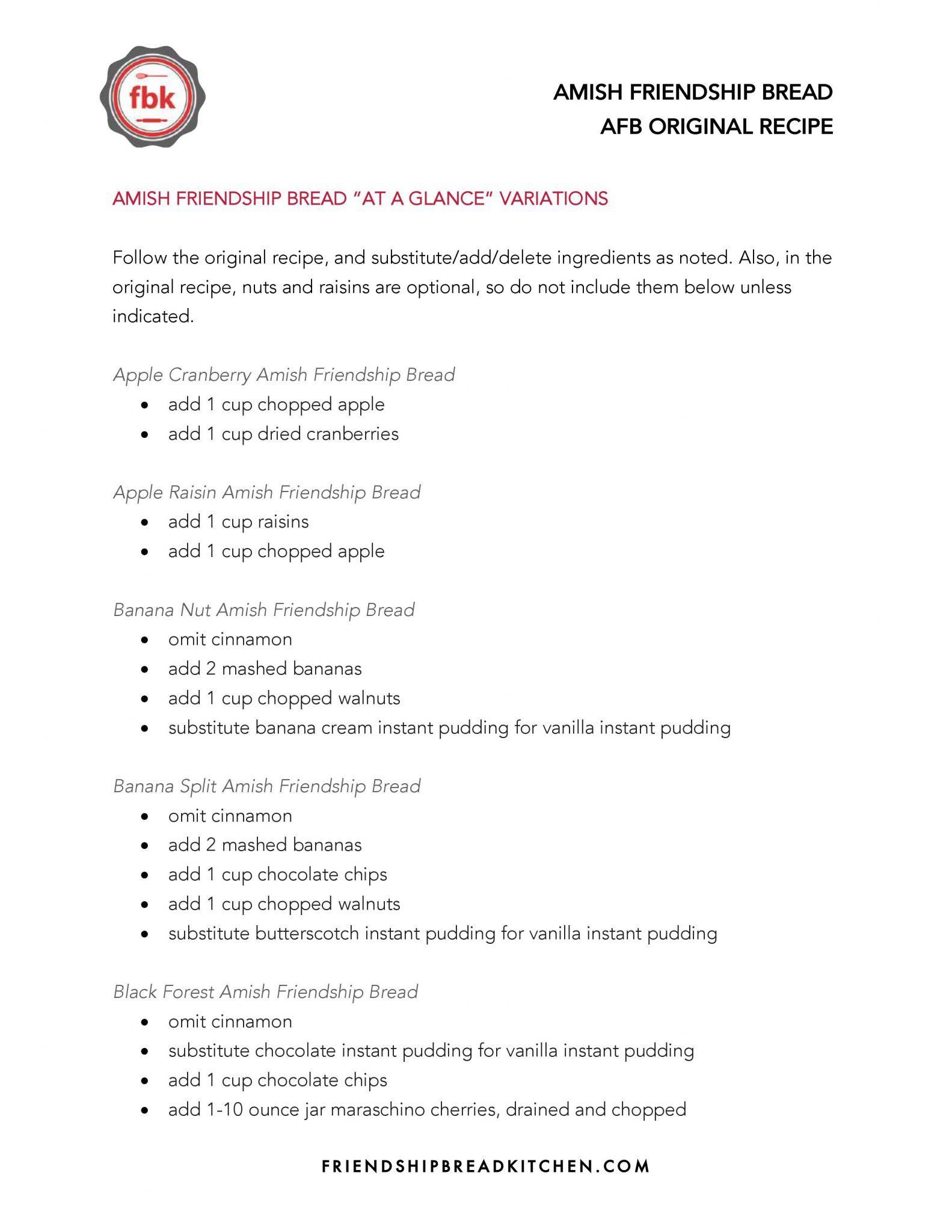 Amish Friendship Bread Planner And Bonus Recipe Guide in Amish Friendship Bread Printable Recipe