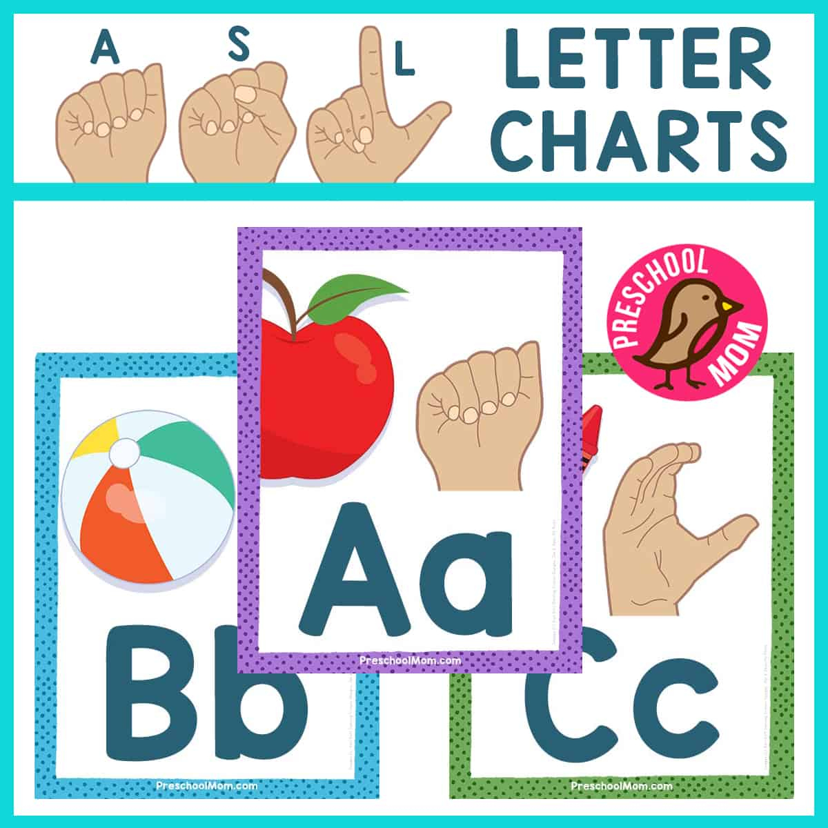 Asl Alphabet Charts - Preschool Mom with regard to Printable Alphabet For Sign Language