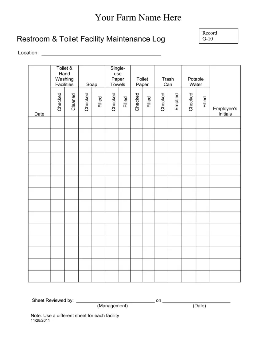 Bathroom Cleaning Log Sheet ≡ Fill Out Printable Pdf Forms Online regarding Free Printable Restroom Cleaning Log