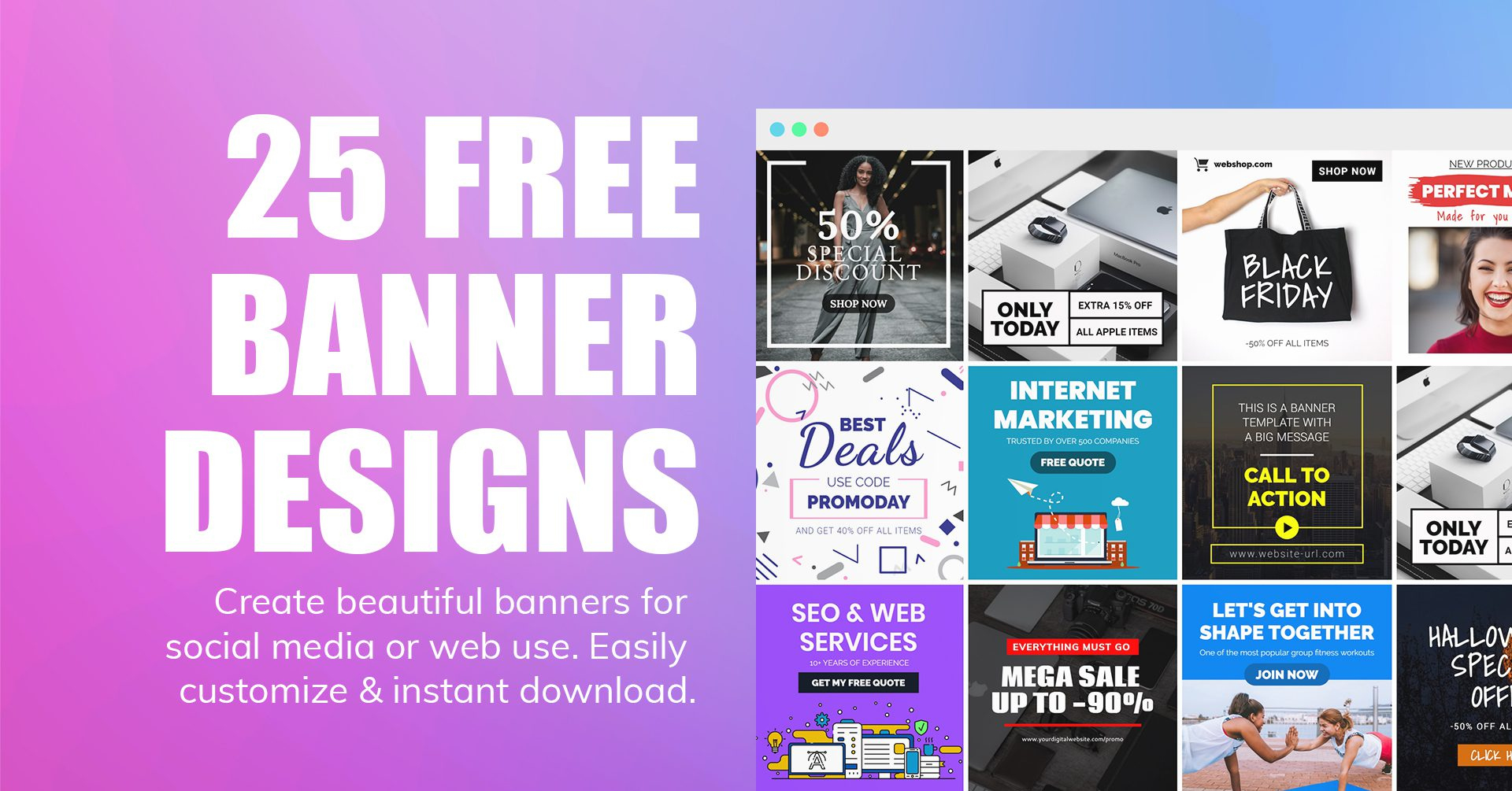 Best 25 Free Banner Templates For Instant Reuse | Mediamodifier with Online Banner Maker Free Printable