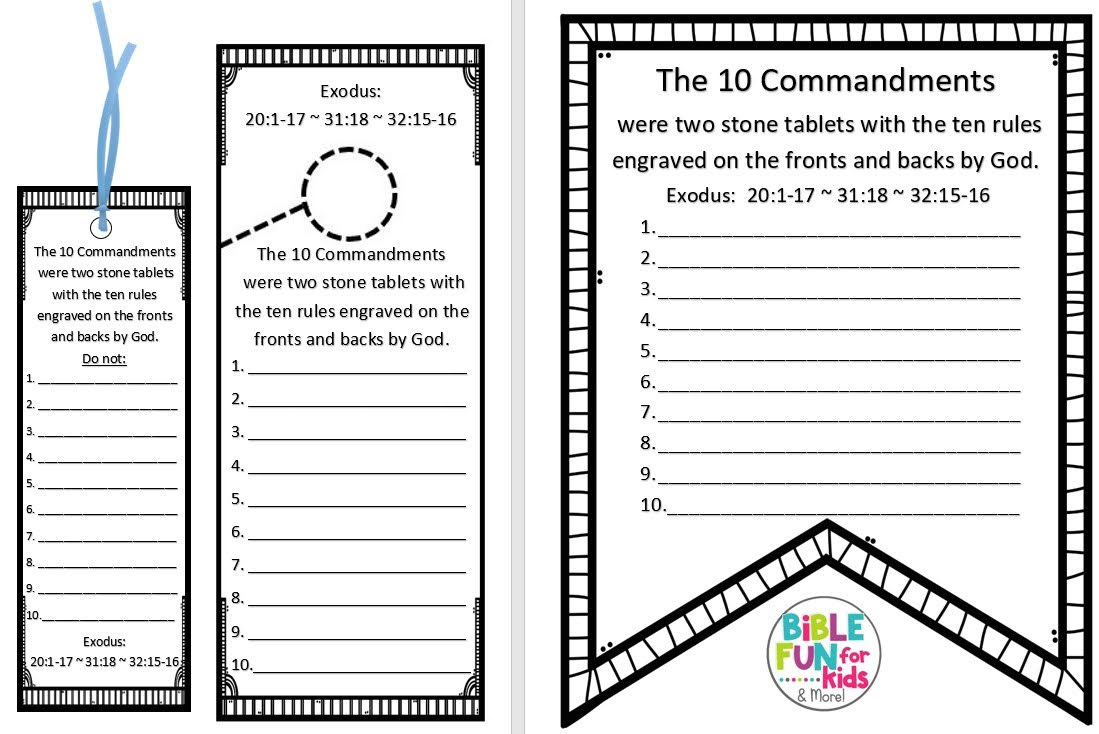Bible Fun For Kids: Moses And The 10 Commandments in Ten Commandments Free Printable Worksheets