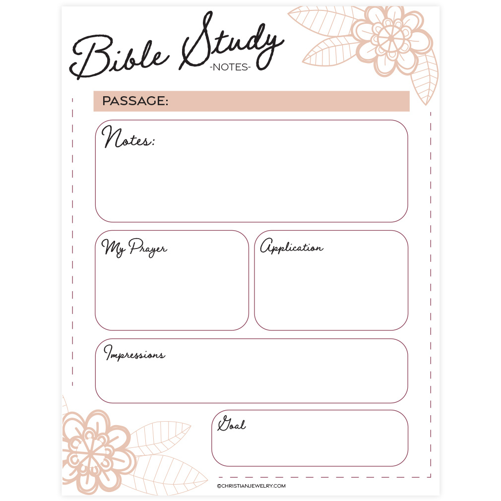Bible Study Page - Flowers | Free Christian Printables in Bible Study Printables For Women