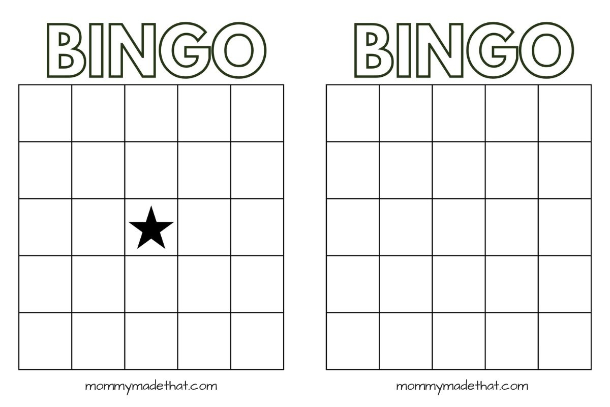 Bingo Card Templates (Free Printables!) with regard to Free Printable Blank Bingo Boards