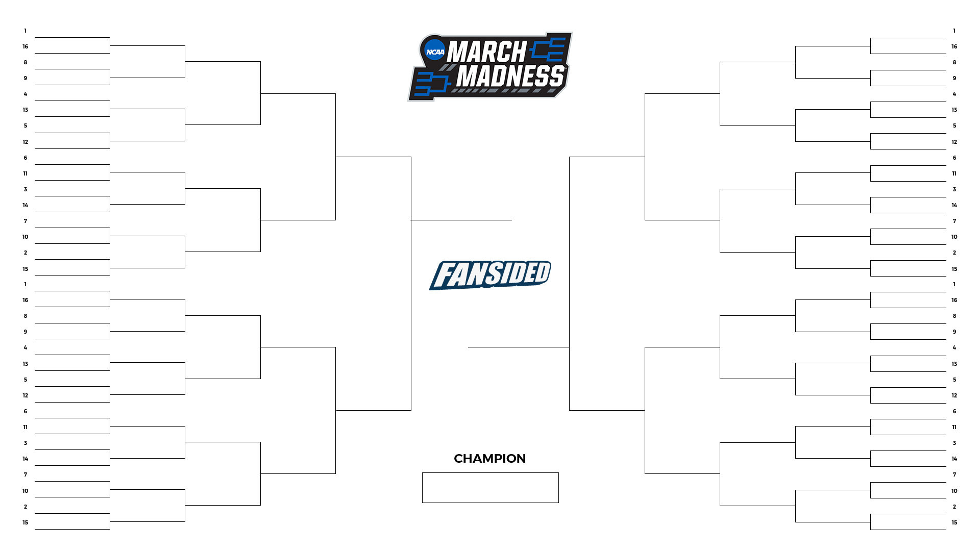 Blank March Madness Bracket: Printable 2023 Ncaa Tournament Bracket for Blank March Madness Bracket Printable
