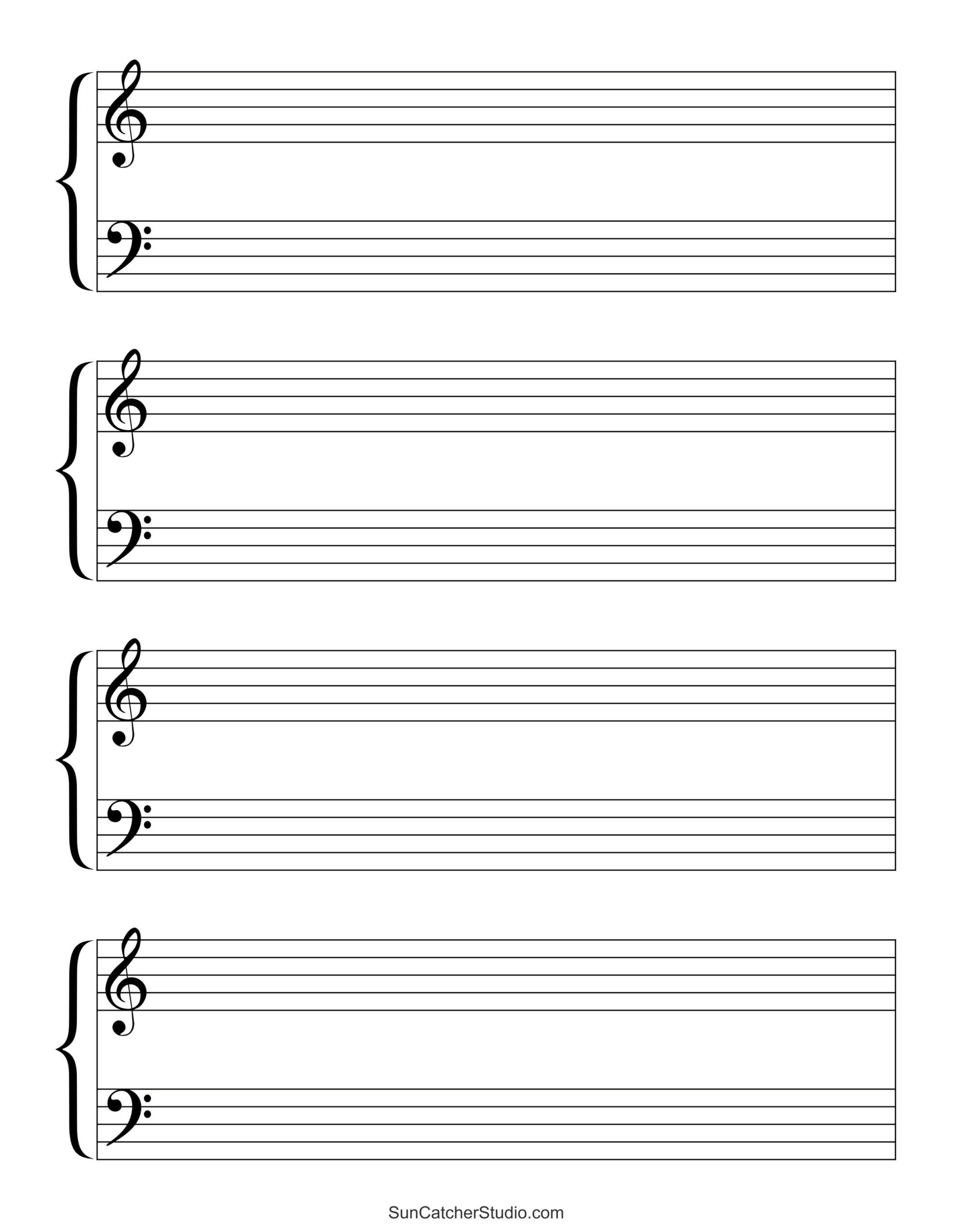 Blank Sheet Music (Free Printable Staff Paper) – Free Printables within Printable Sheet Music For Piano