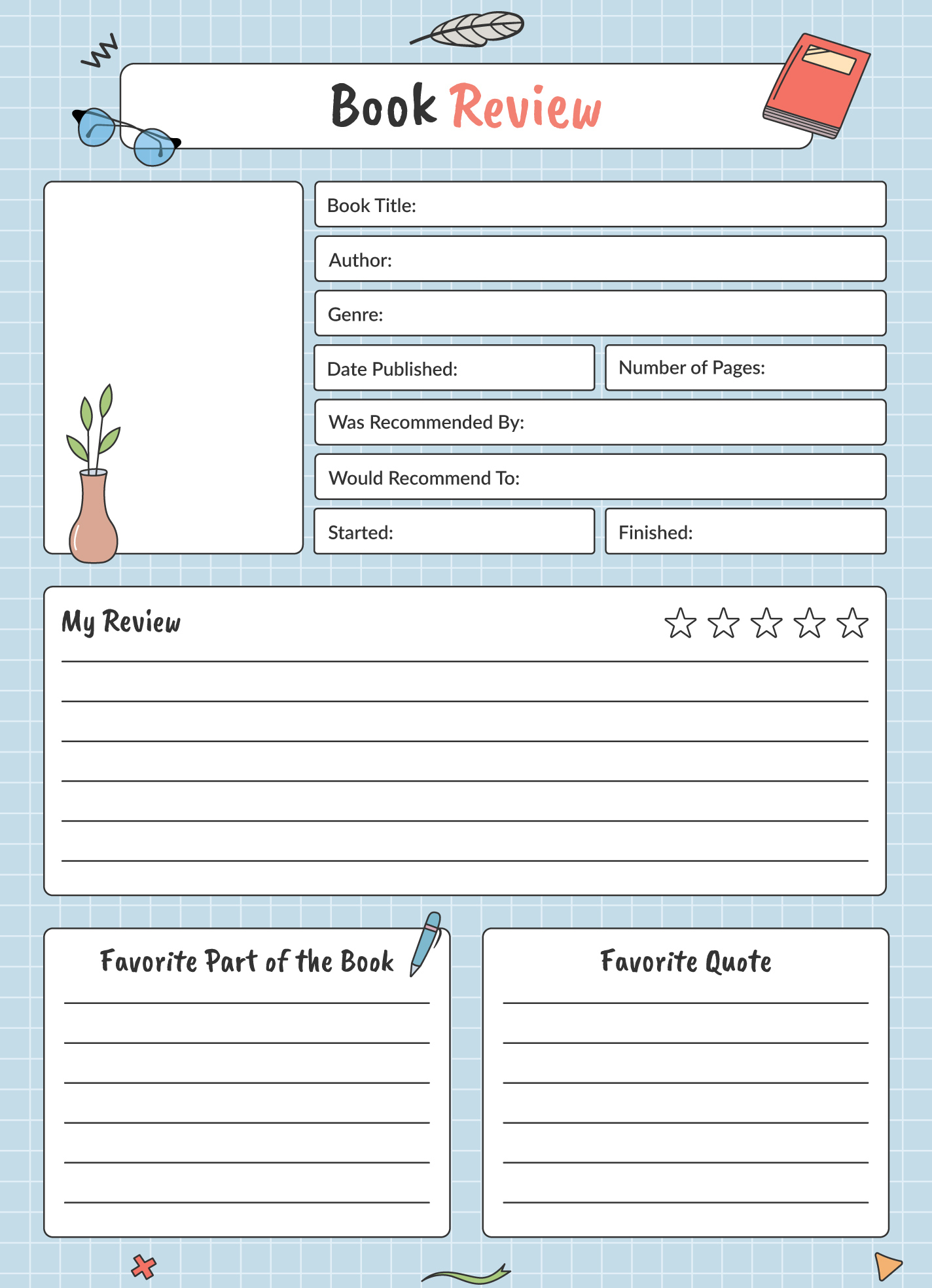 Book Report Free Google Docs Template - Gdoc.io intended for Free Printable Book Report Template