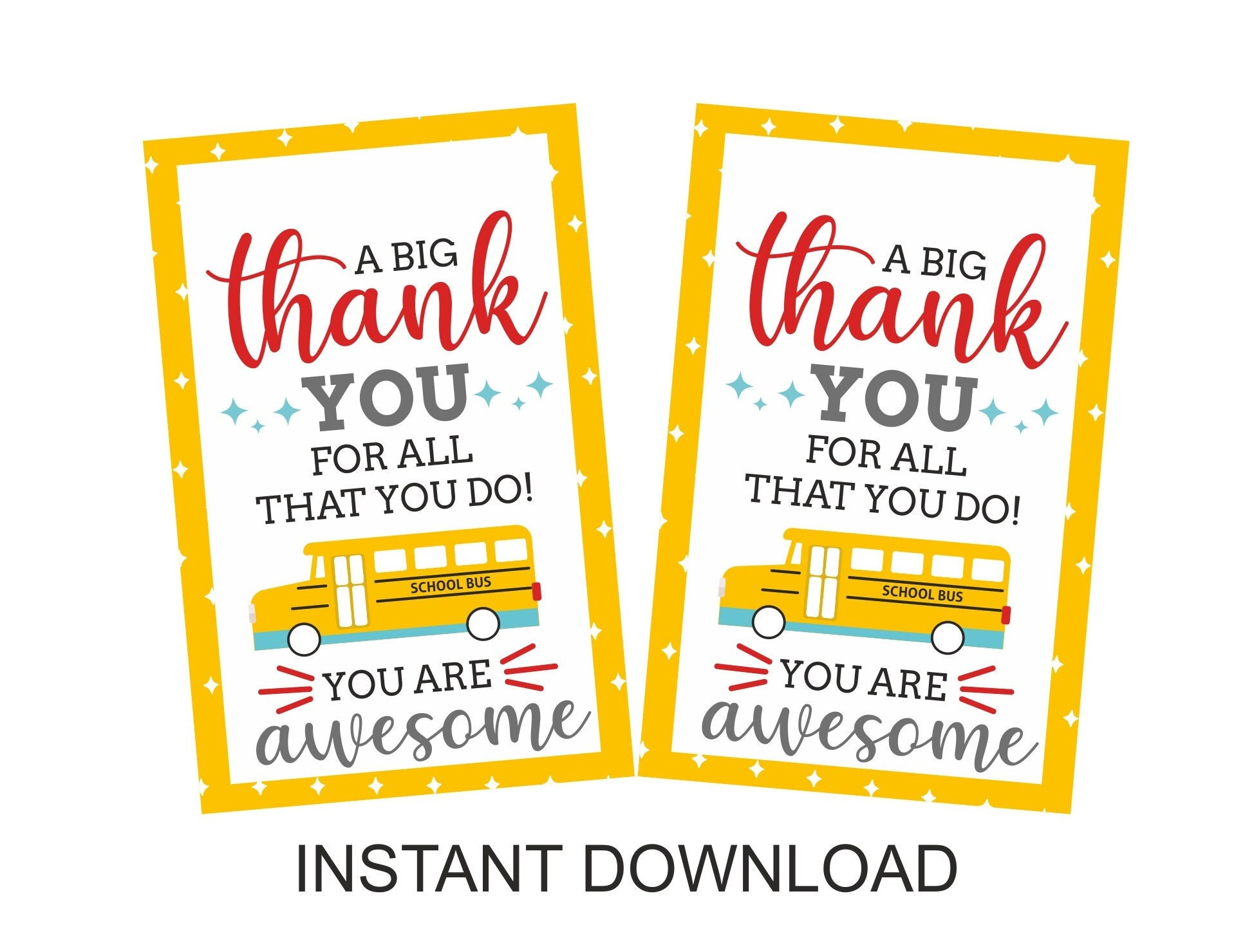 Bus Driver Appreciation Gift Tag Printable / Bus Driver Tags within Thank You Bus Driver Printable
