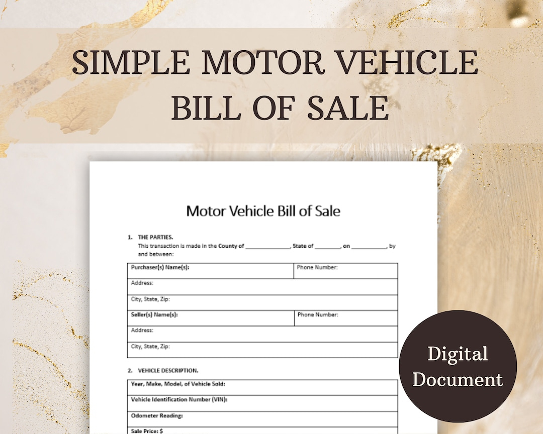 Car Bill Of Sale As-Is Template | Sofortiger Digitaler Download inside Printable Blank Bill Of Sale For Car