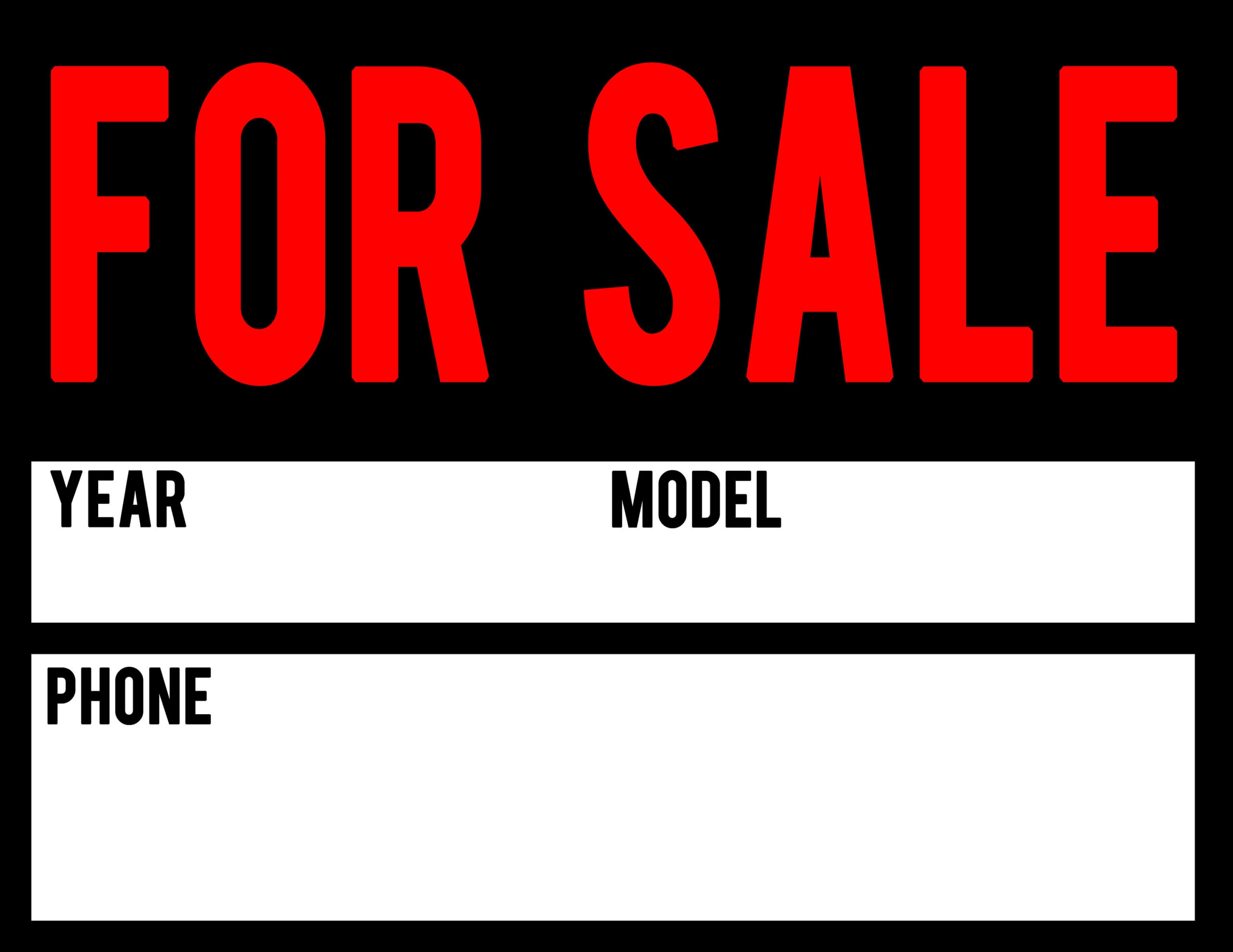 Car For Sale Digital Sign Download (8.5X11 Inches) - Jpeg And Pdf for Printable For Sale Sign Car