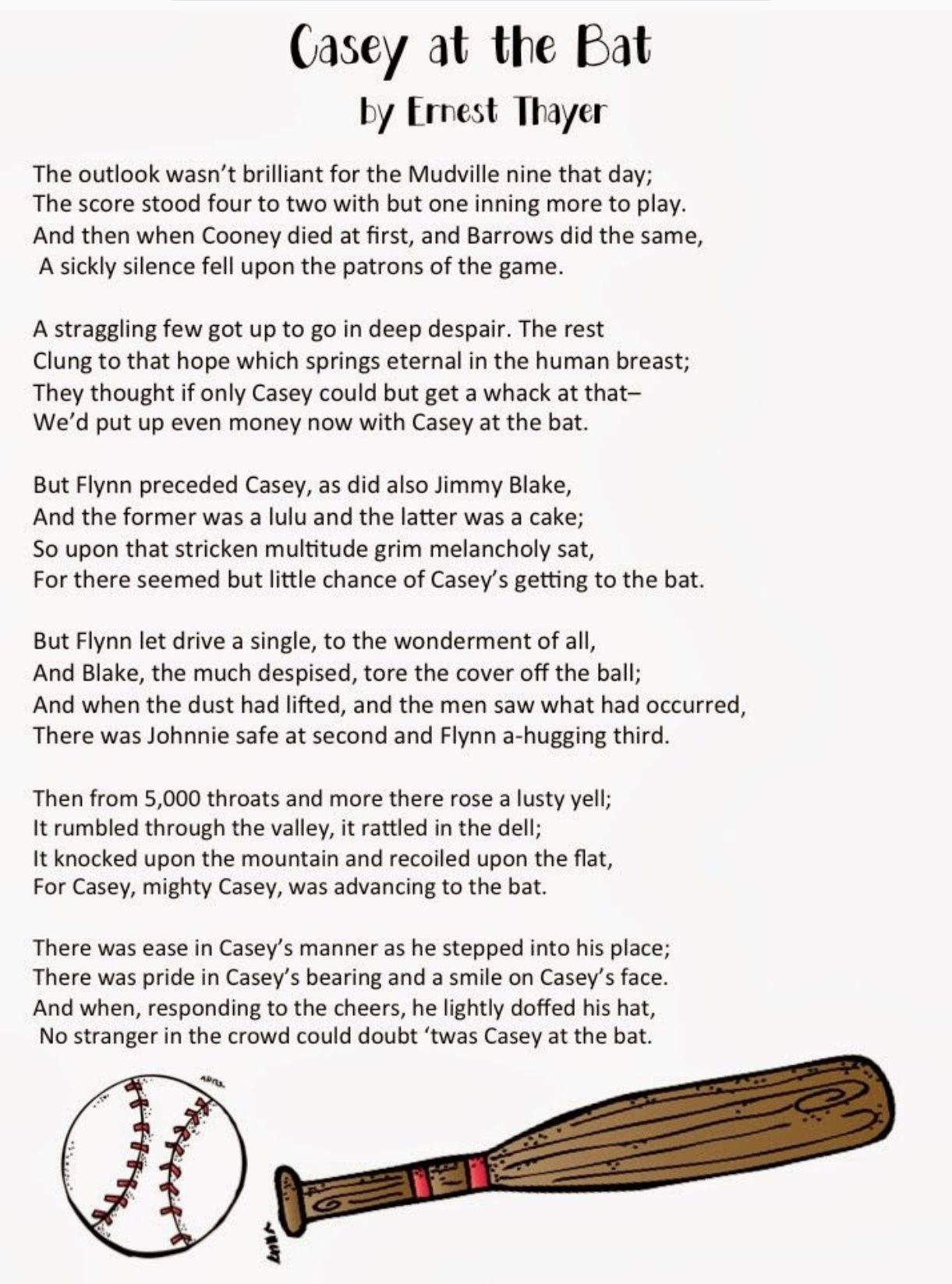Casey At The Bat Poem - Worksheets Library within Casey At Bat Printable Poem