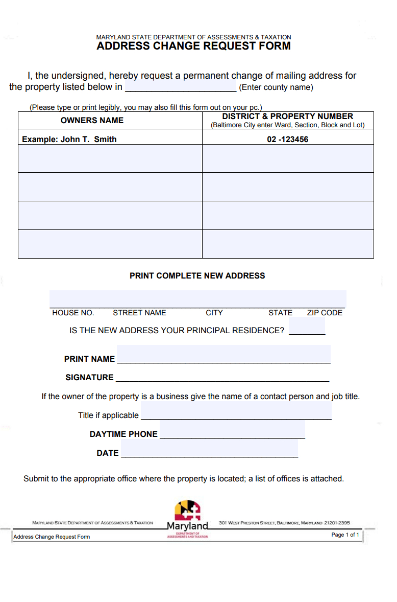 Change Of Address Form | Free Word Templates intended for Printable Change Of Address Form