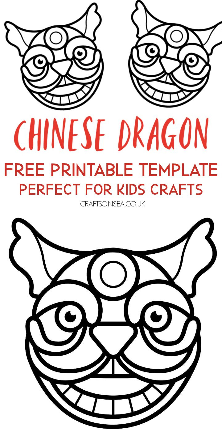 Chinese Dragon Template (Free Printable) - Crafts On Sea with Printable Chinese Dragon Craft Template