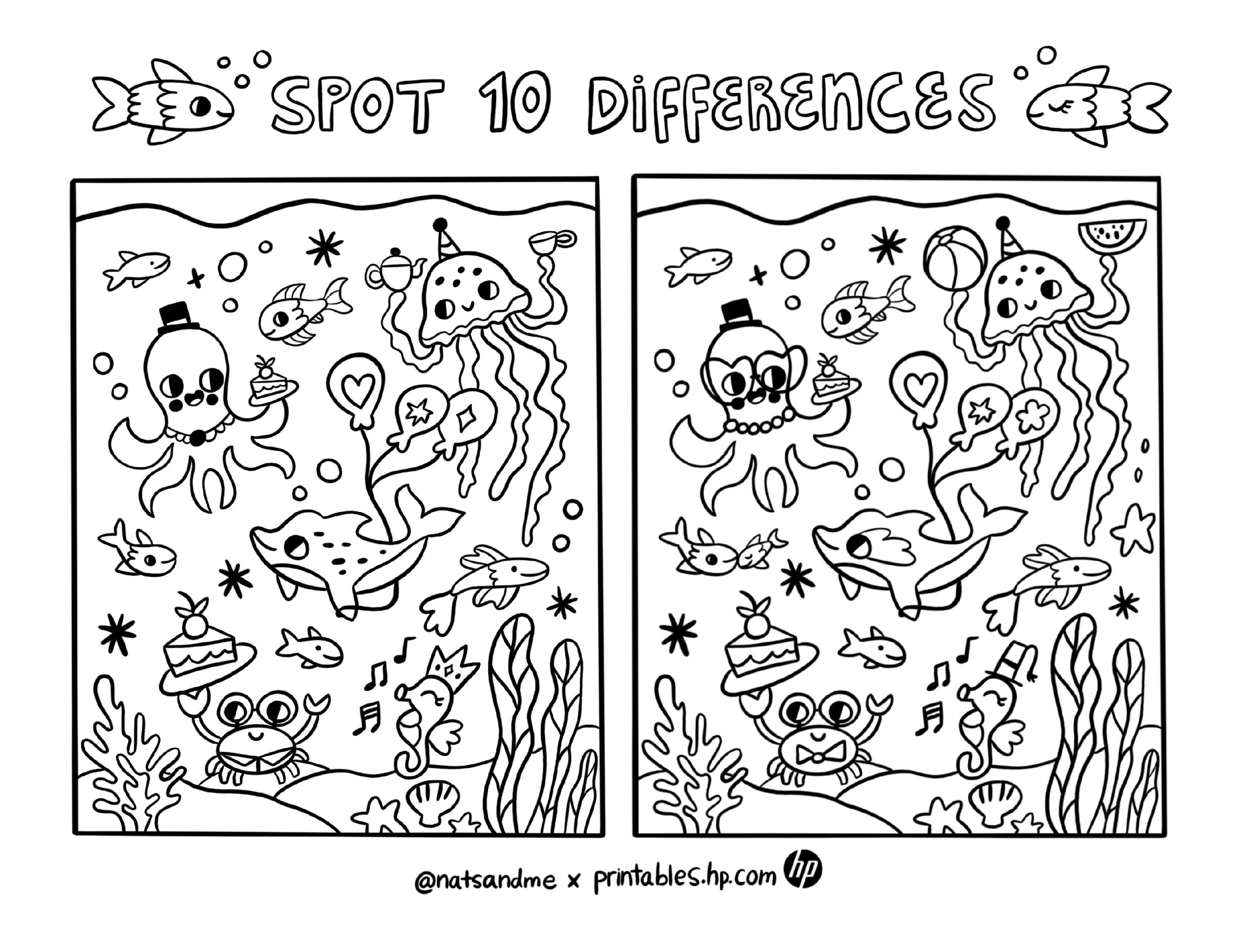 Coloring For Kids | Spot The Differences | Printables - Free inside Spot the Difference Printable For Kids