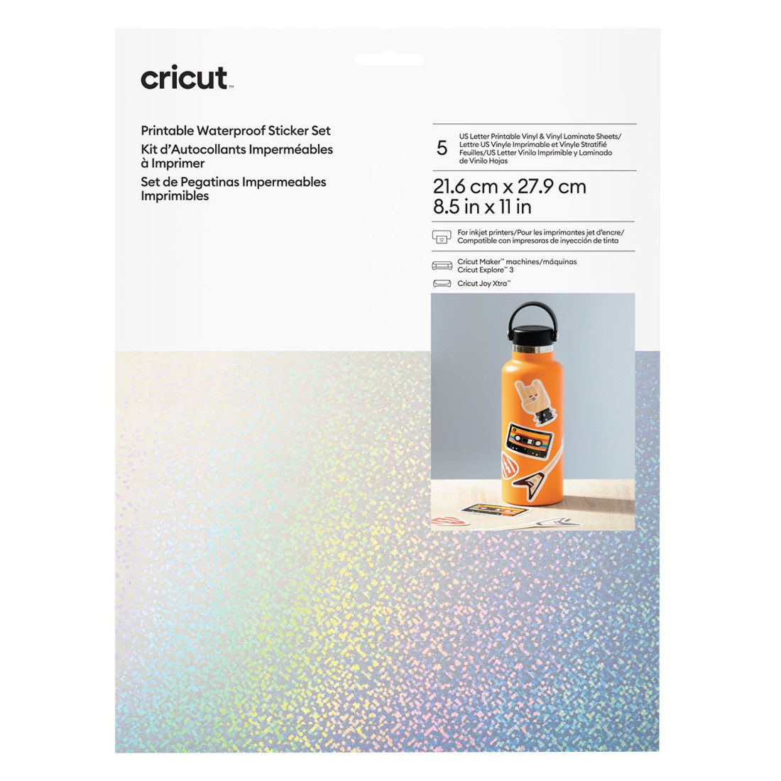 Cricut Waterproof Holographic Stickers (5 Ct) - Custom Stickers with Is Cricut Printable Vinyl Waterproof