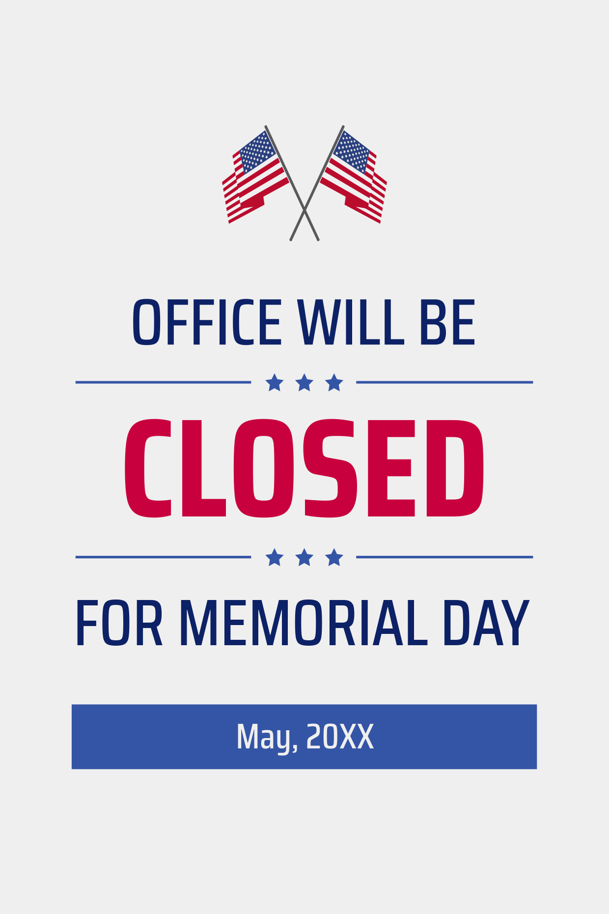 Crossed Us Flags Memorial Day Closed Sign Template | Square Signs pertaining to Closed For Memorial Day Signs Printable