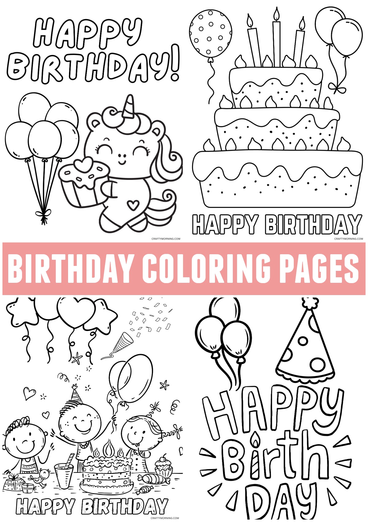 Cute Happy Birthday Coloring Pages - Crafty Morning throughout Happy Birthday Images Printable Free