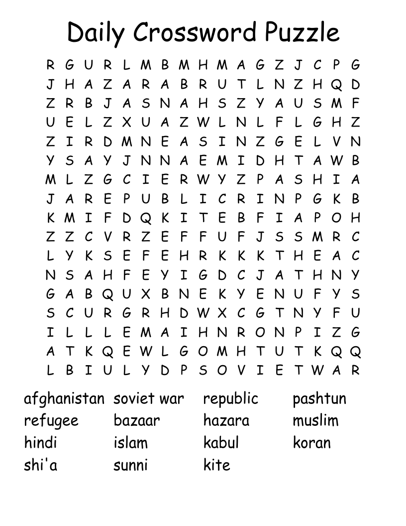 Daily Crossword Puzzle Word Search - Wordmint with Free Daily Crossword Puzzle Printable