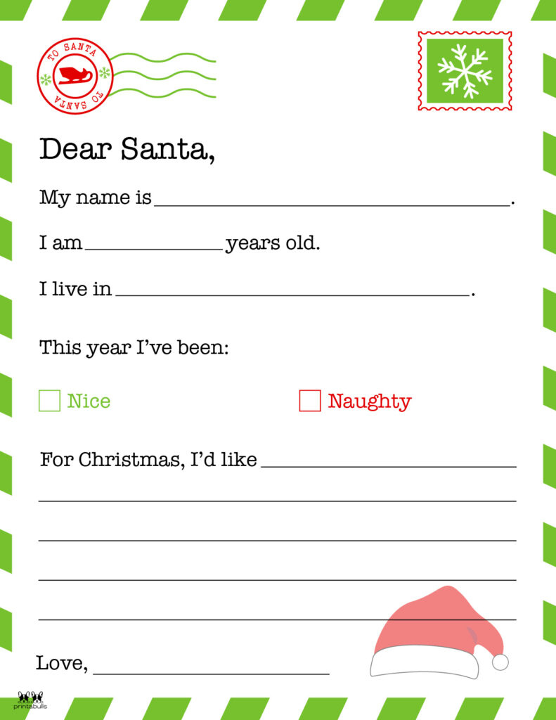 Dear Santa Letter Printables - Free | Printabulls within Free Printable Santa Letter Templates